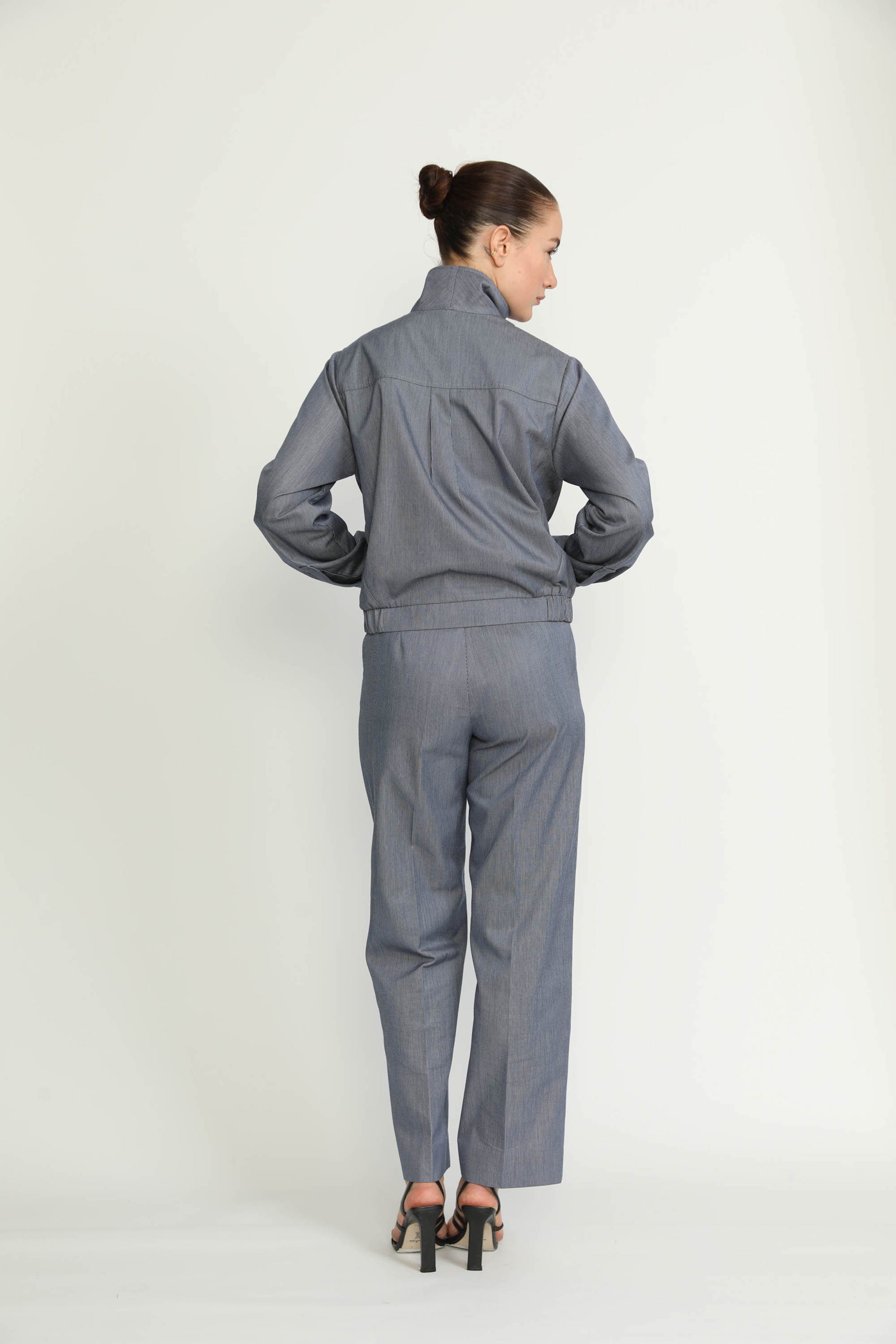 Colombier Jacket - Utility Jacket In Denim Blue Pinstripe  CSN