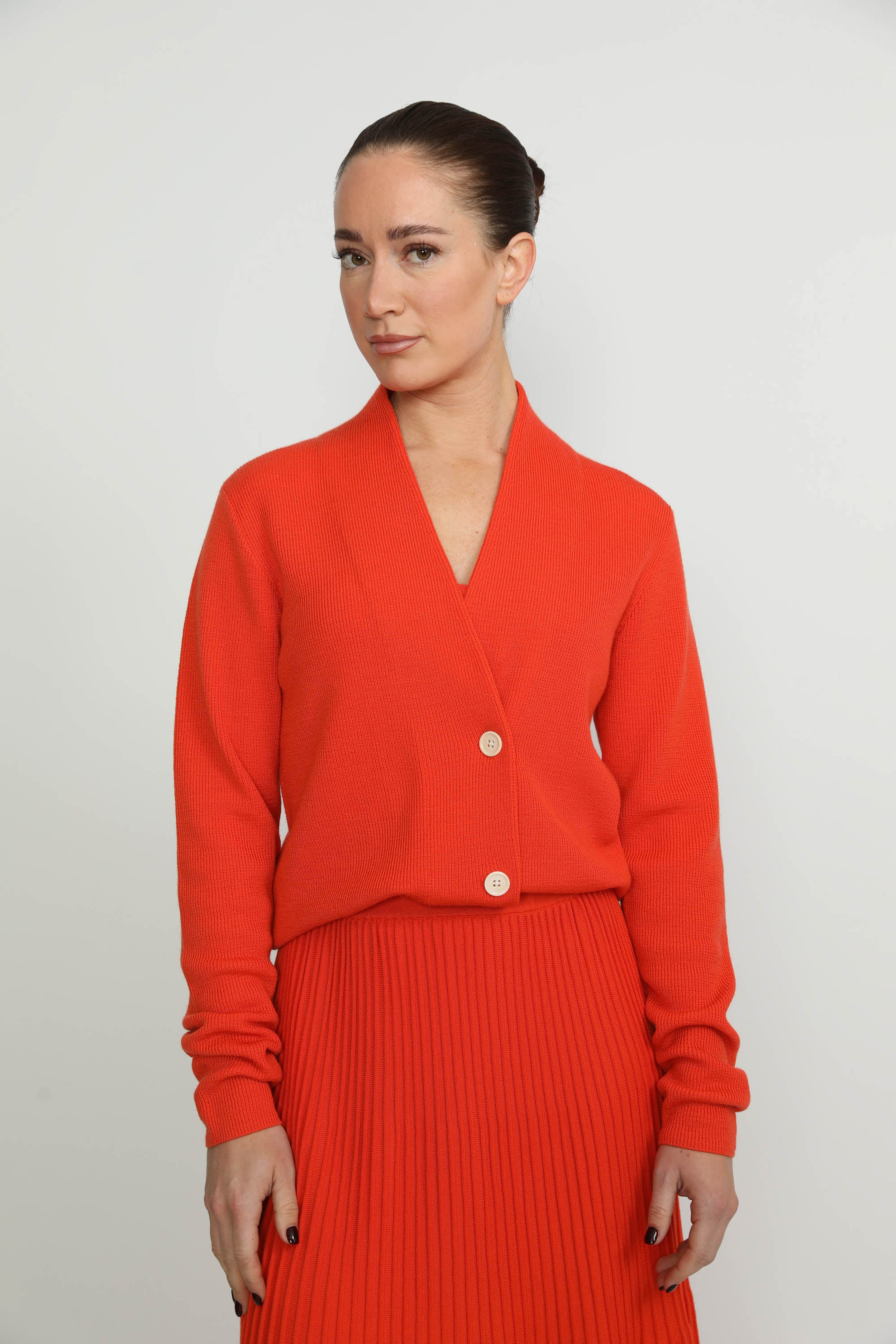 Appenzell Cardigan - Merino Wool Wrap Cardigan In Orange CSN