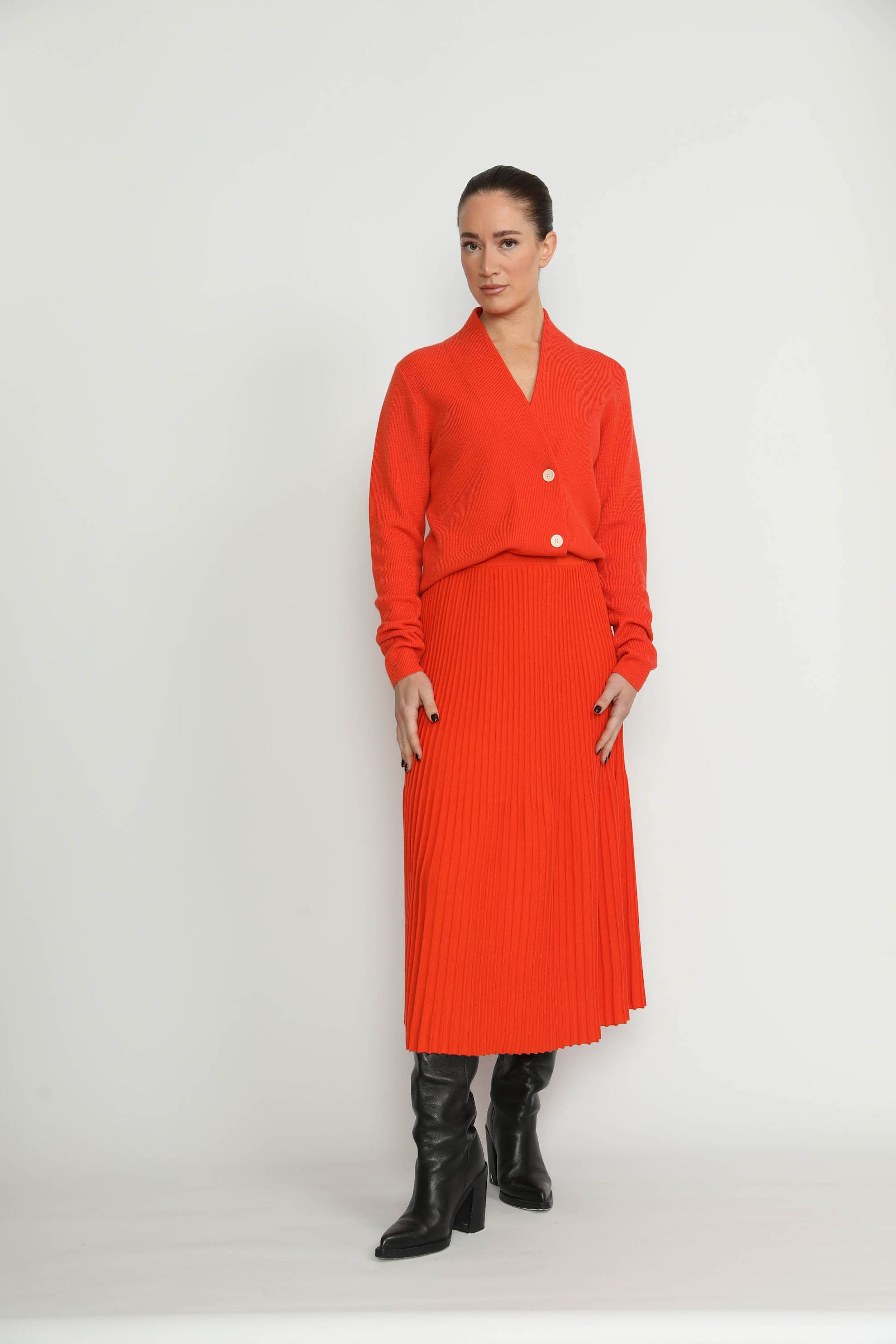 Appenzell Cardigan - Merino Wool Wrap Cardigan In Orange CSN