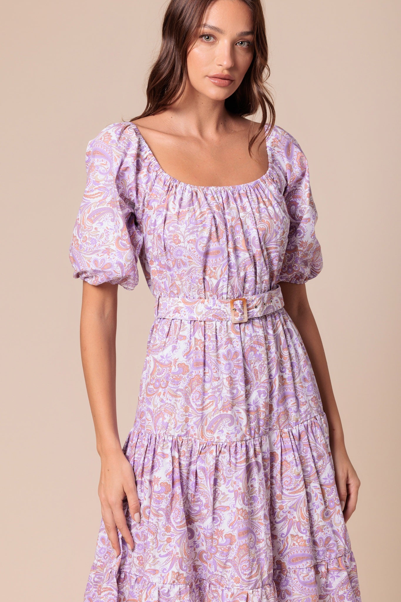 Arra Dress In Crystal Paisley - Purple CSN