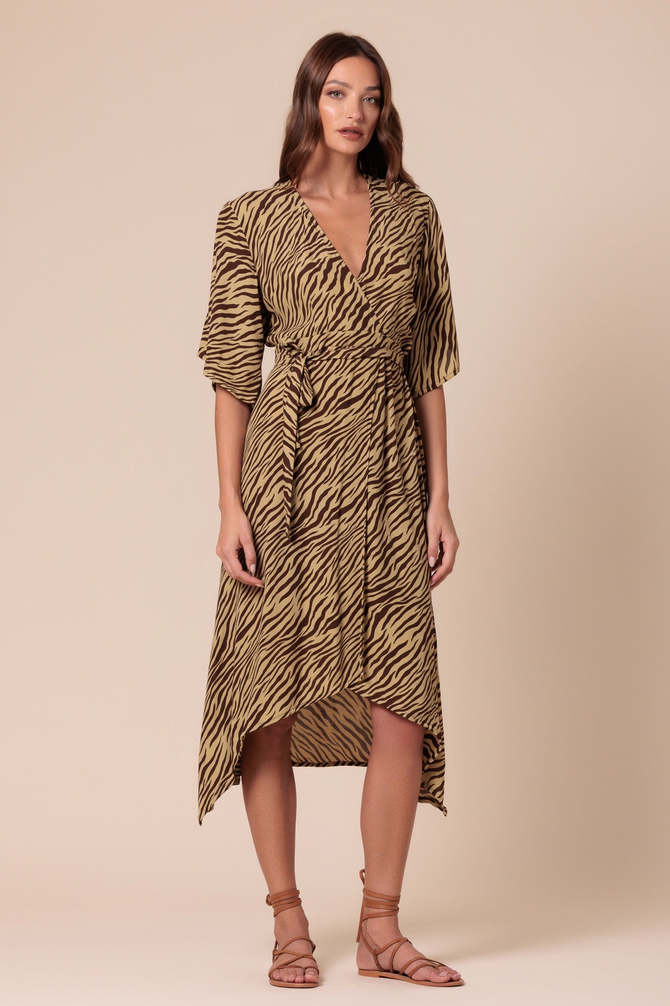 Contessa Wrap Dress In Dune - Brown CSN