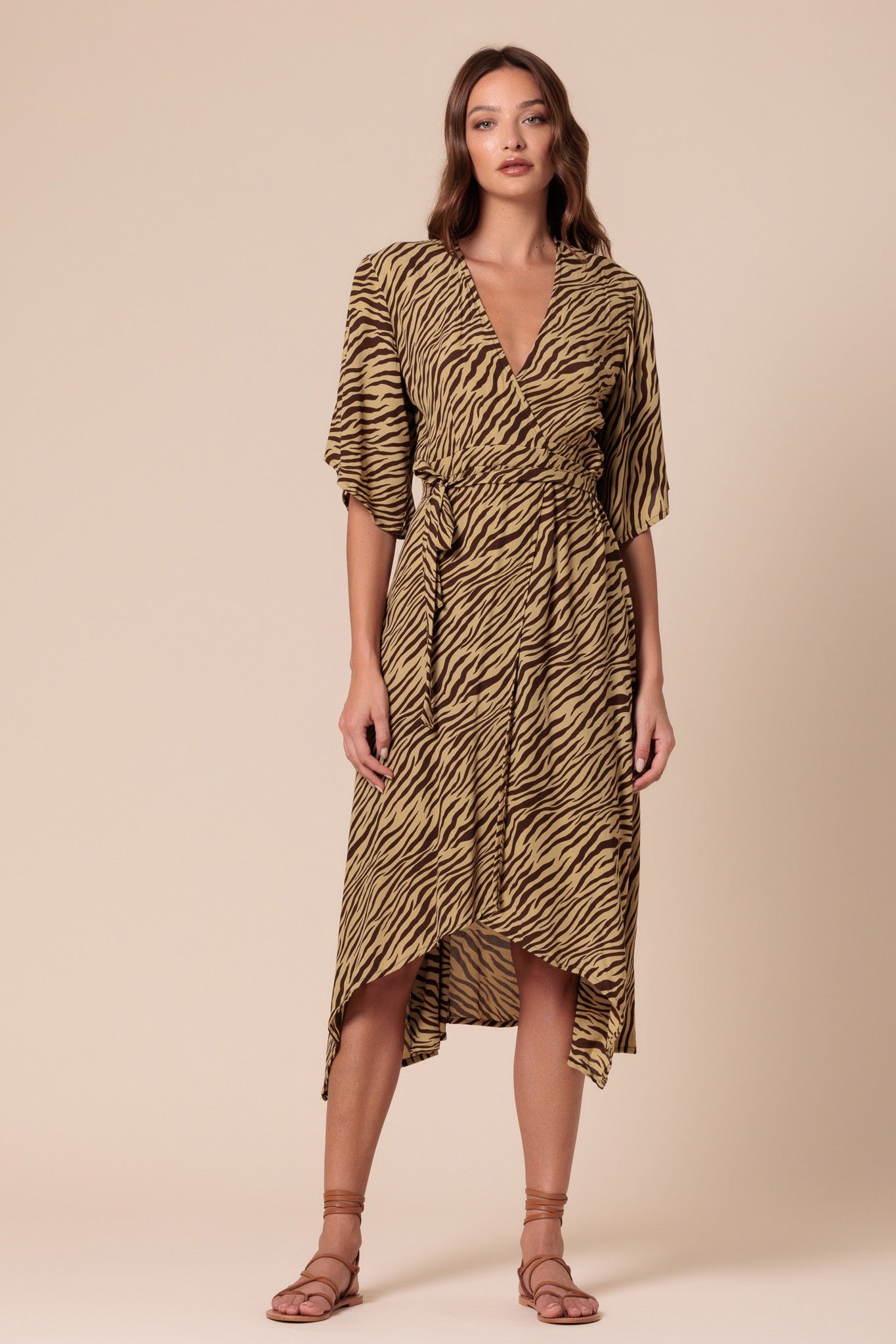 Contessa Wrap Dress In Dune - Brown CSN