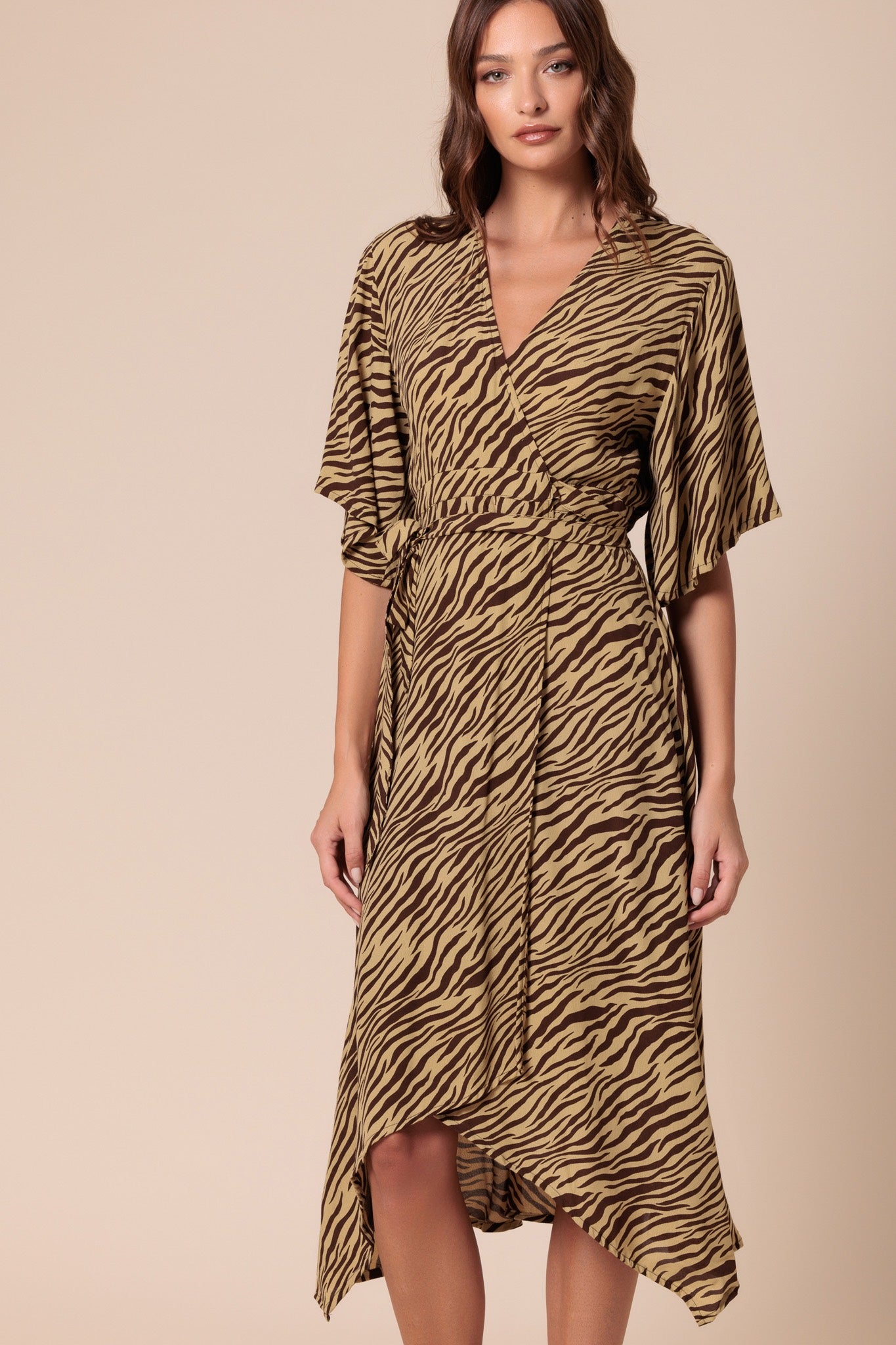 Contessa Wrap Dress In Dune - Brown CSN