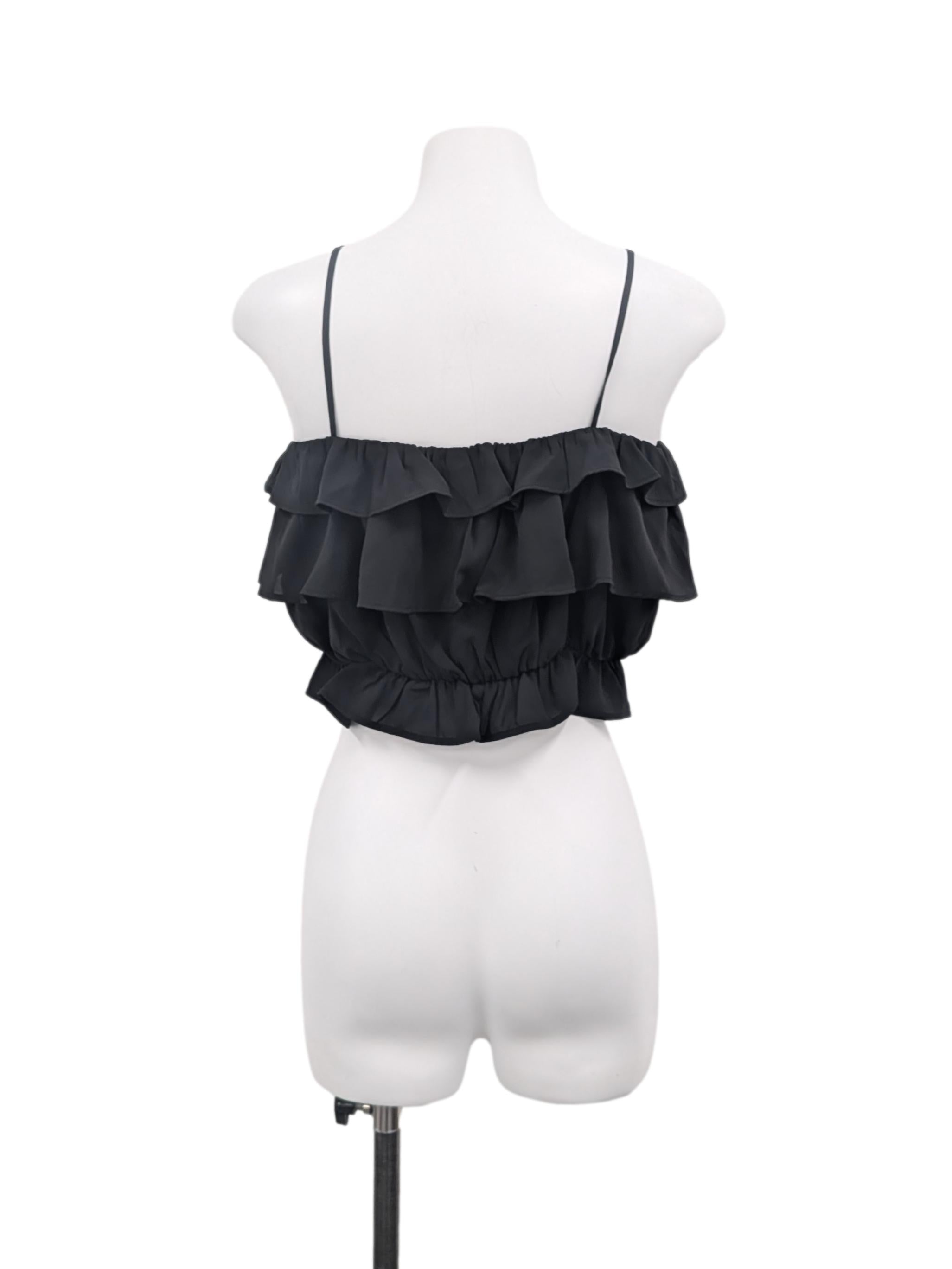 Black Patterned Crop Top