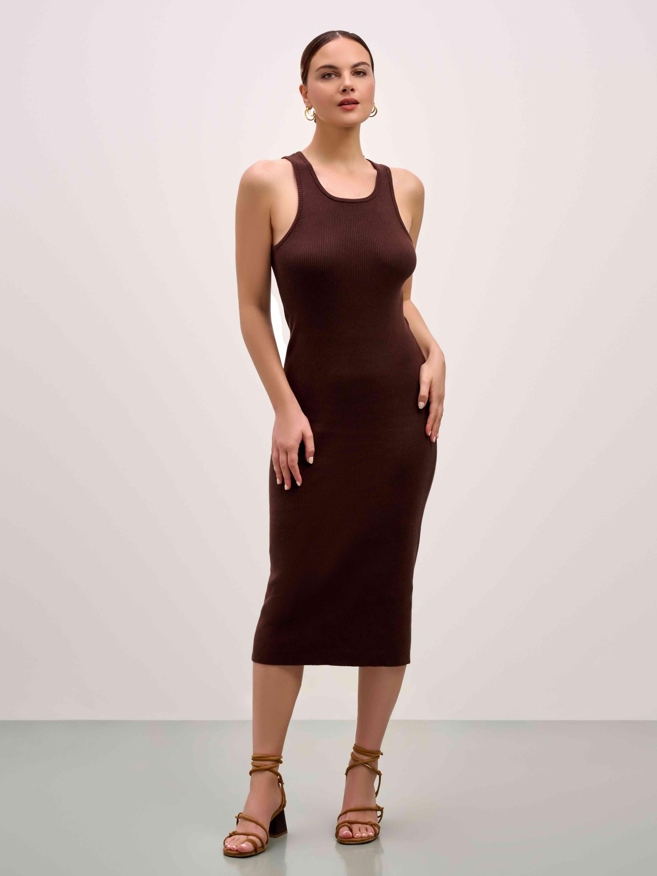 Marlowe Knit Dress In Chocolate CSN
