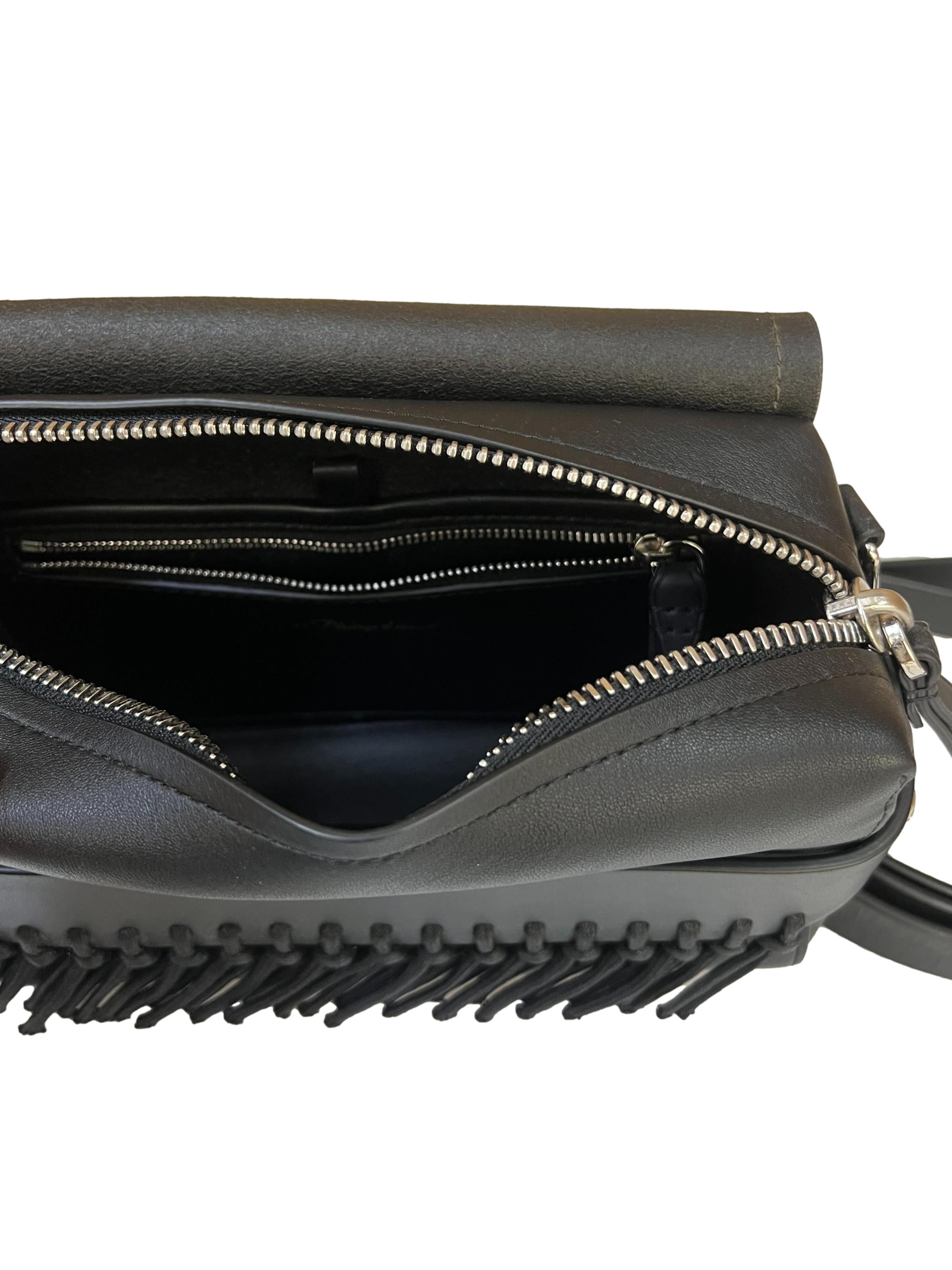 Black Forest Green Leather Bianca Suede Crossbody Bag