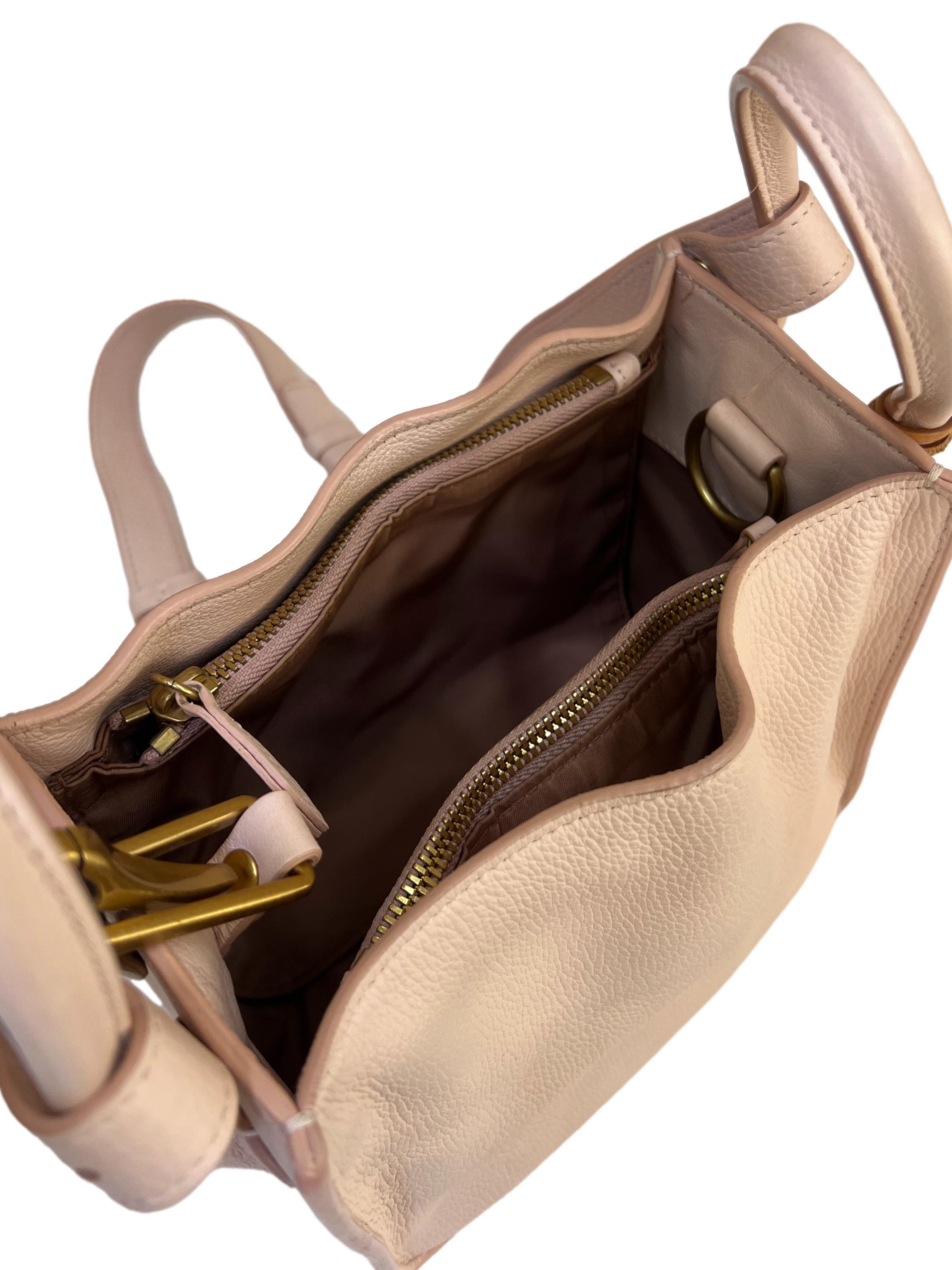 Pink Mini Zip Top Crossbody Bag