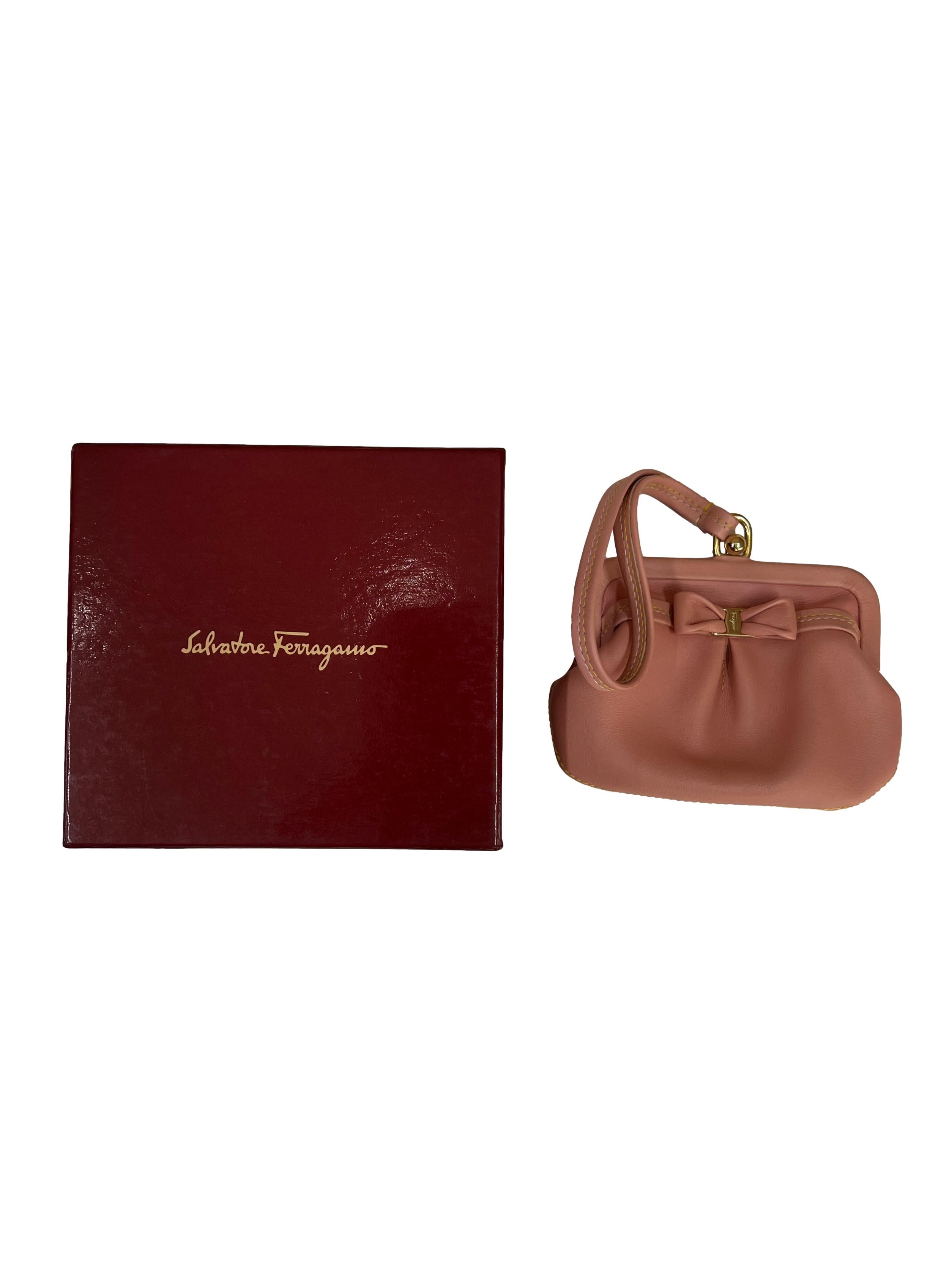 Pink Coin Bow Detail Pouch