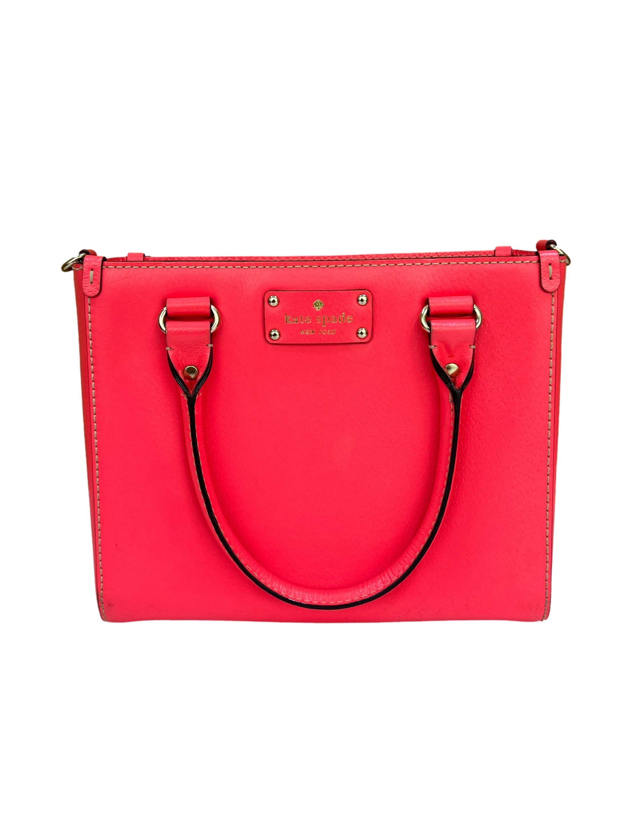 Neon Pink Wellesley Texture Leather Quinn Bag