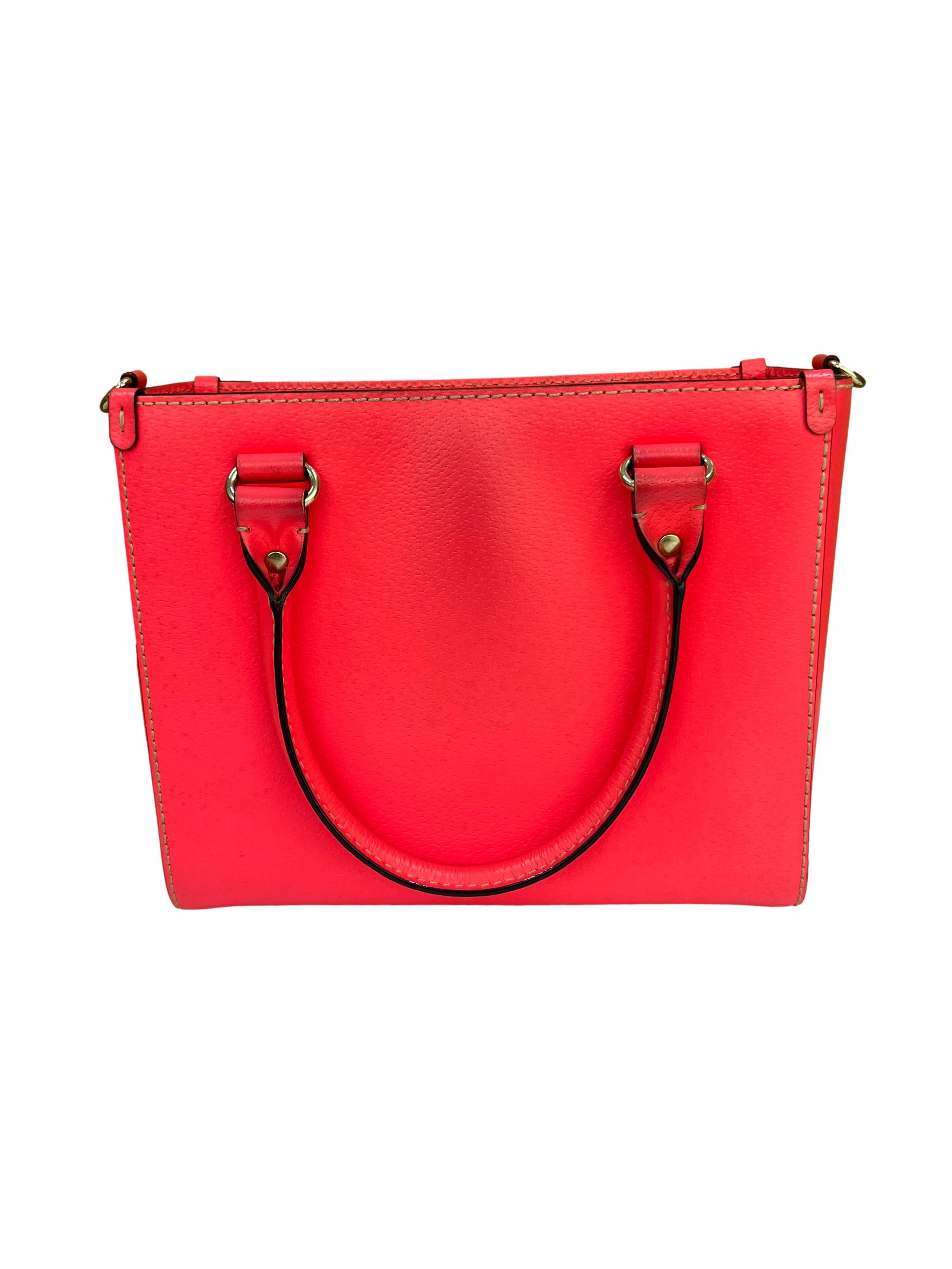 Neon Pink Wellesley Texture Leather Quinn Bag