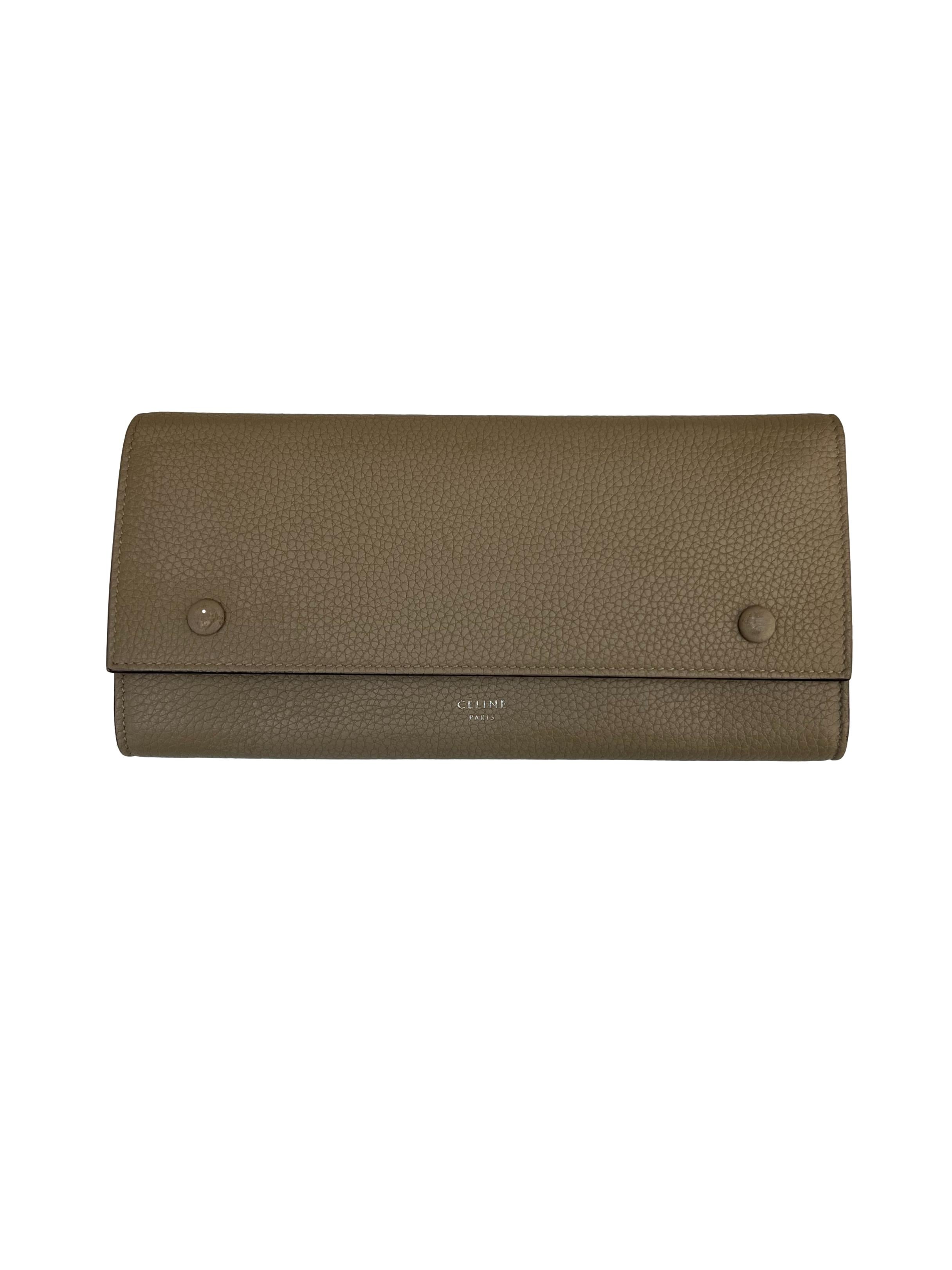 Beige Large Flap Wallet