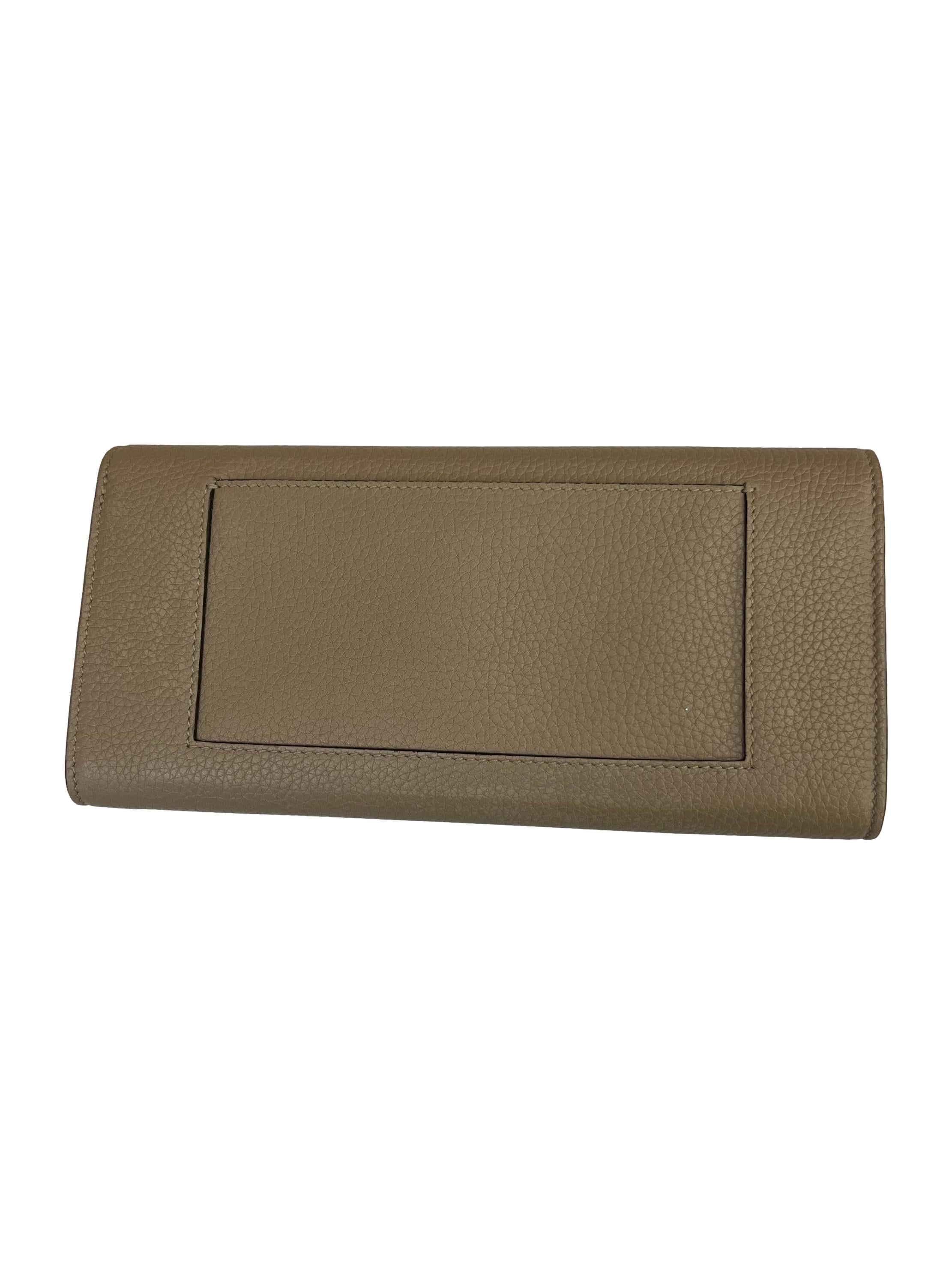 Beige Large Flap Wallet