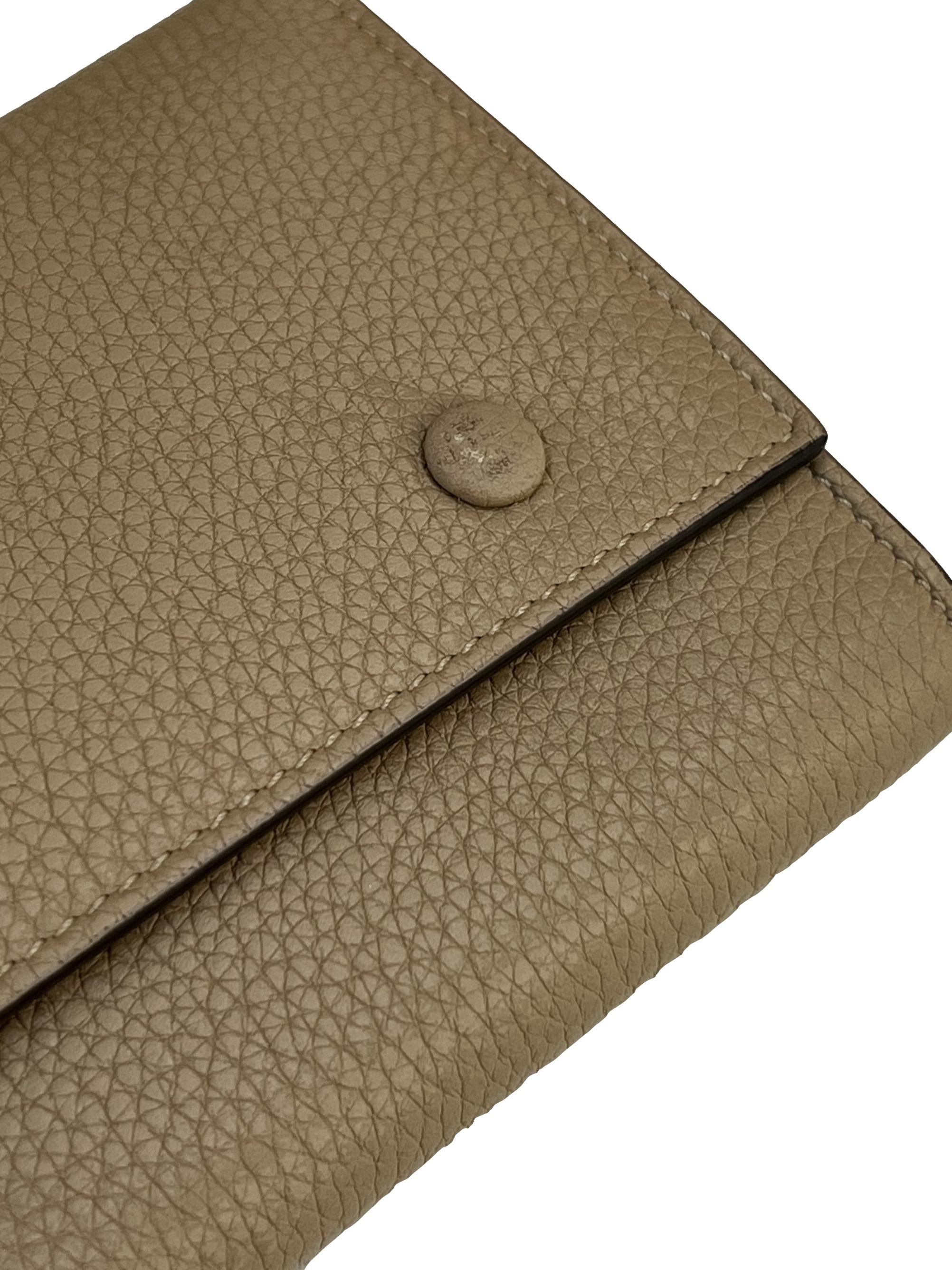 Beige Large Flap Wallet