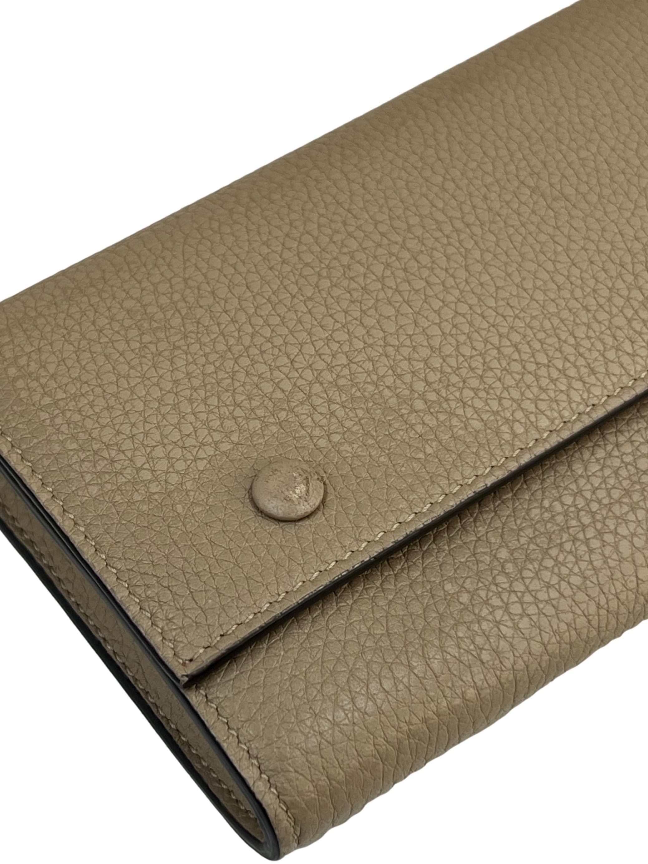 Beige Large Flap Wallet