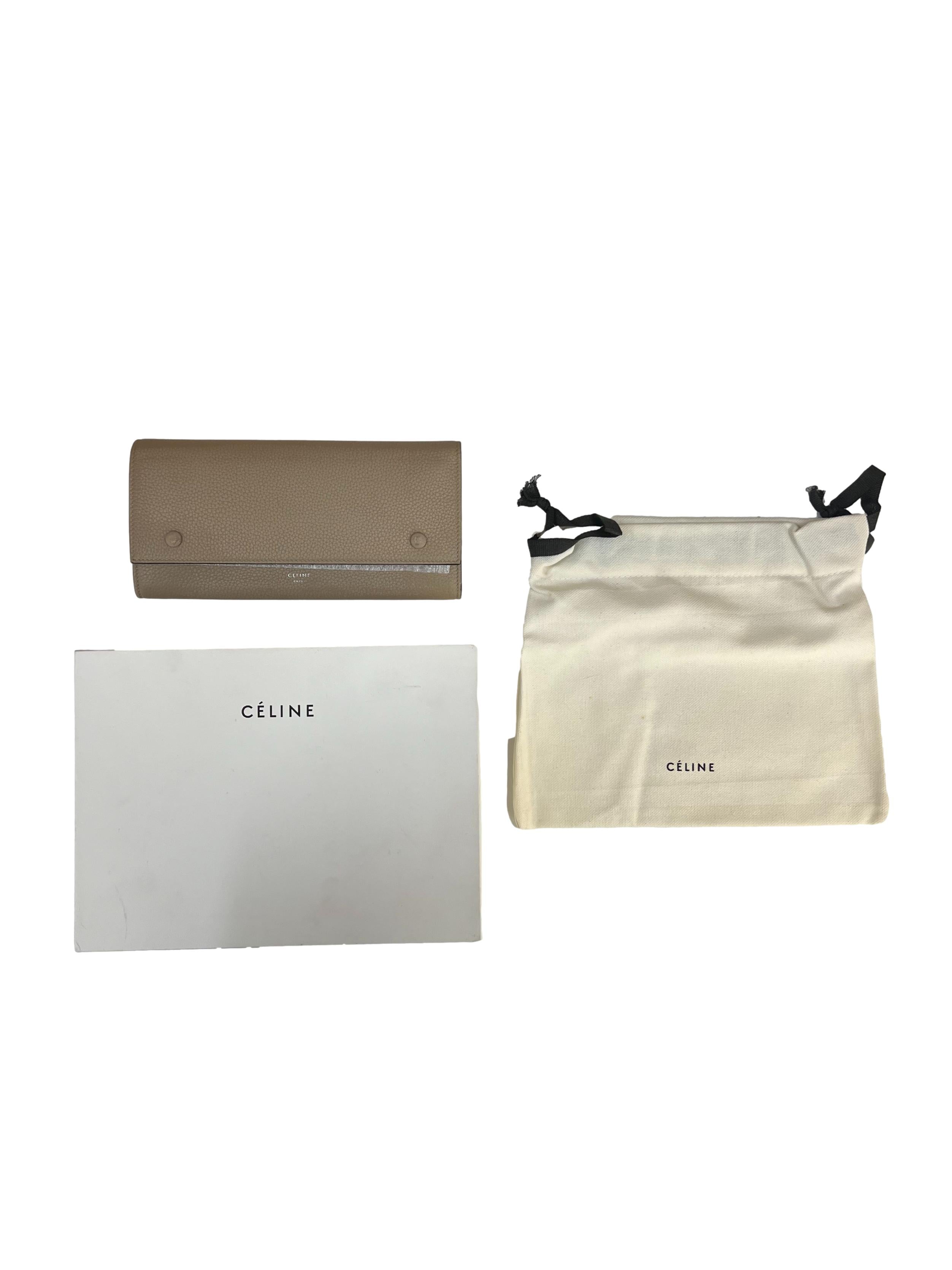 Beige Large Flap Wallet