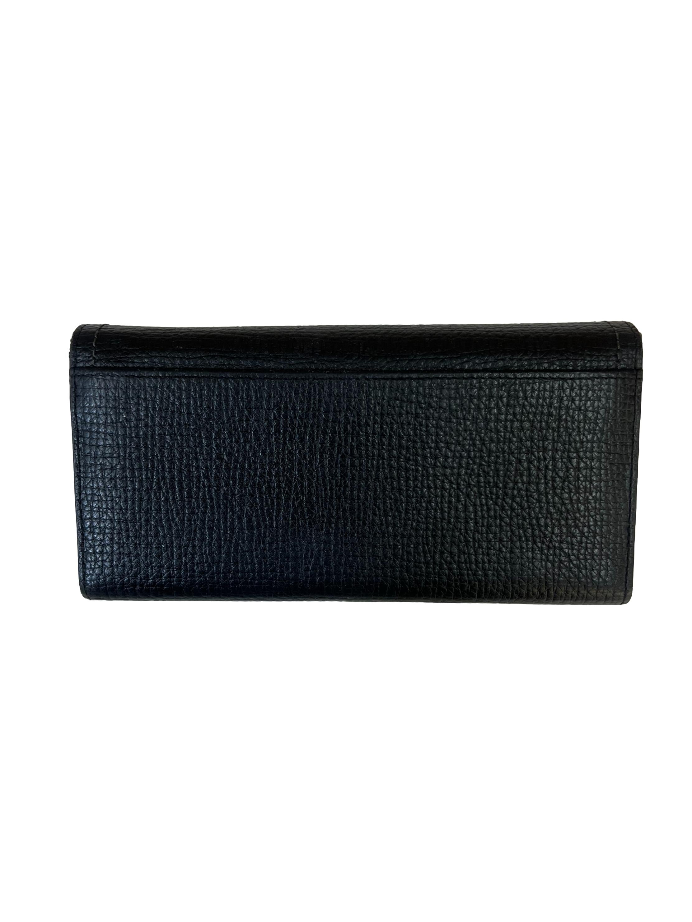 Black Snap Long Wallet