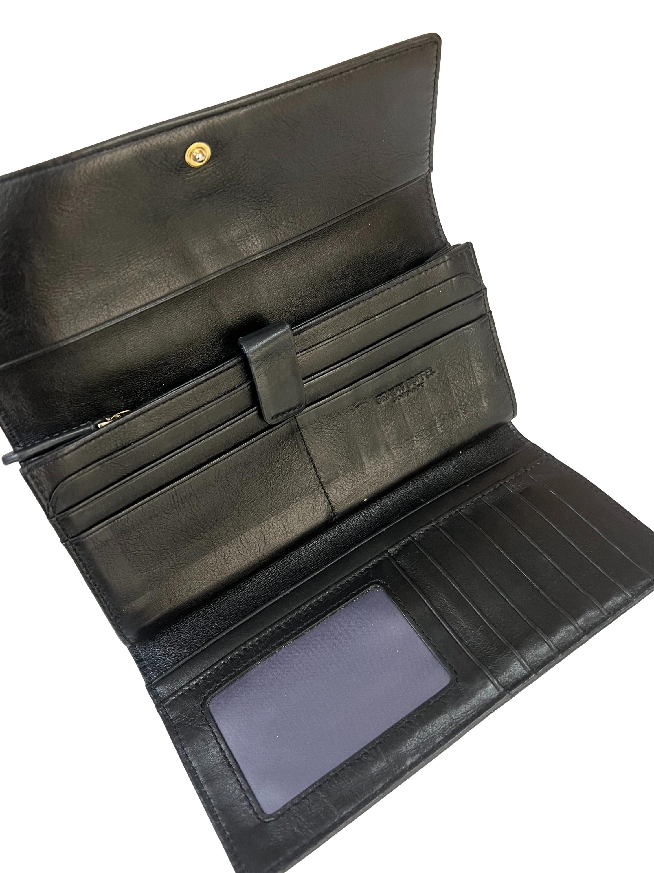 Black Snap Long Wallet
