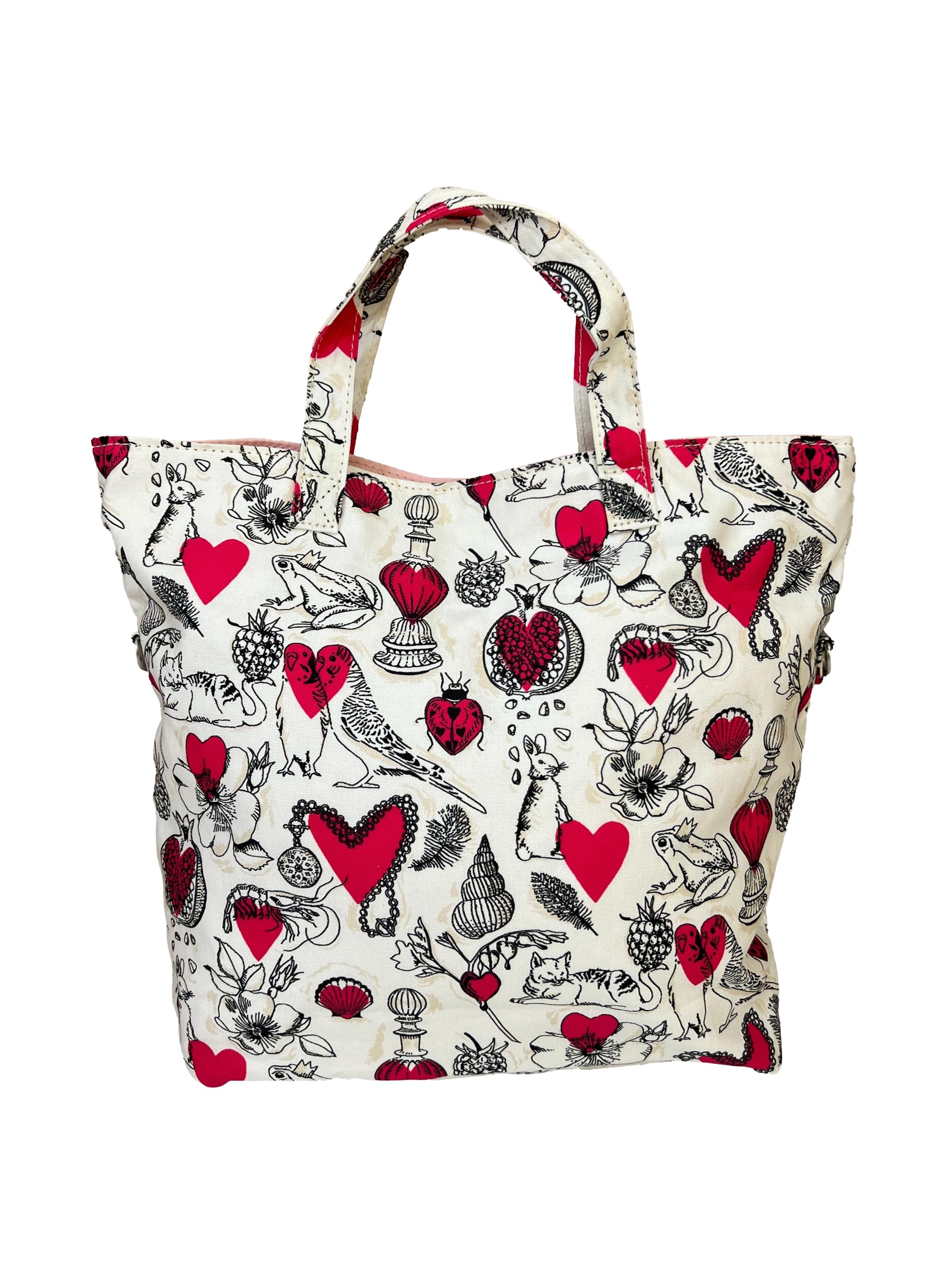 White Shape My Heart Reversible Crossbody