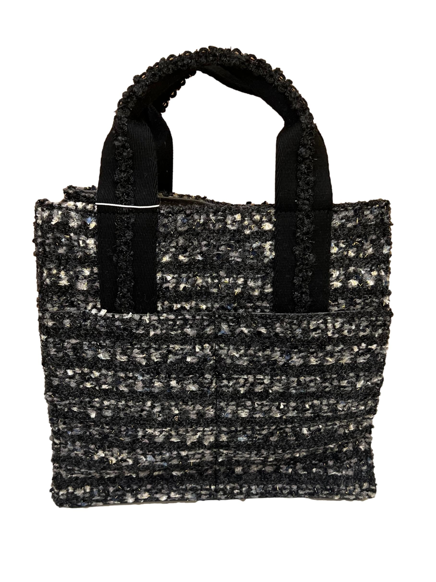 Black Tweed Tote Bag