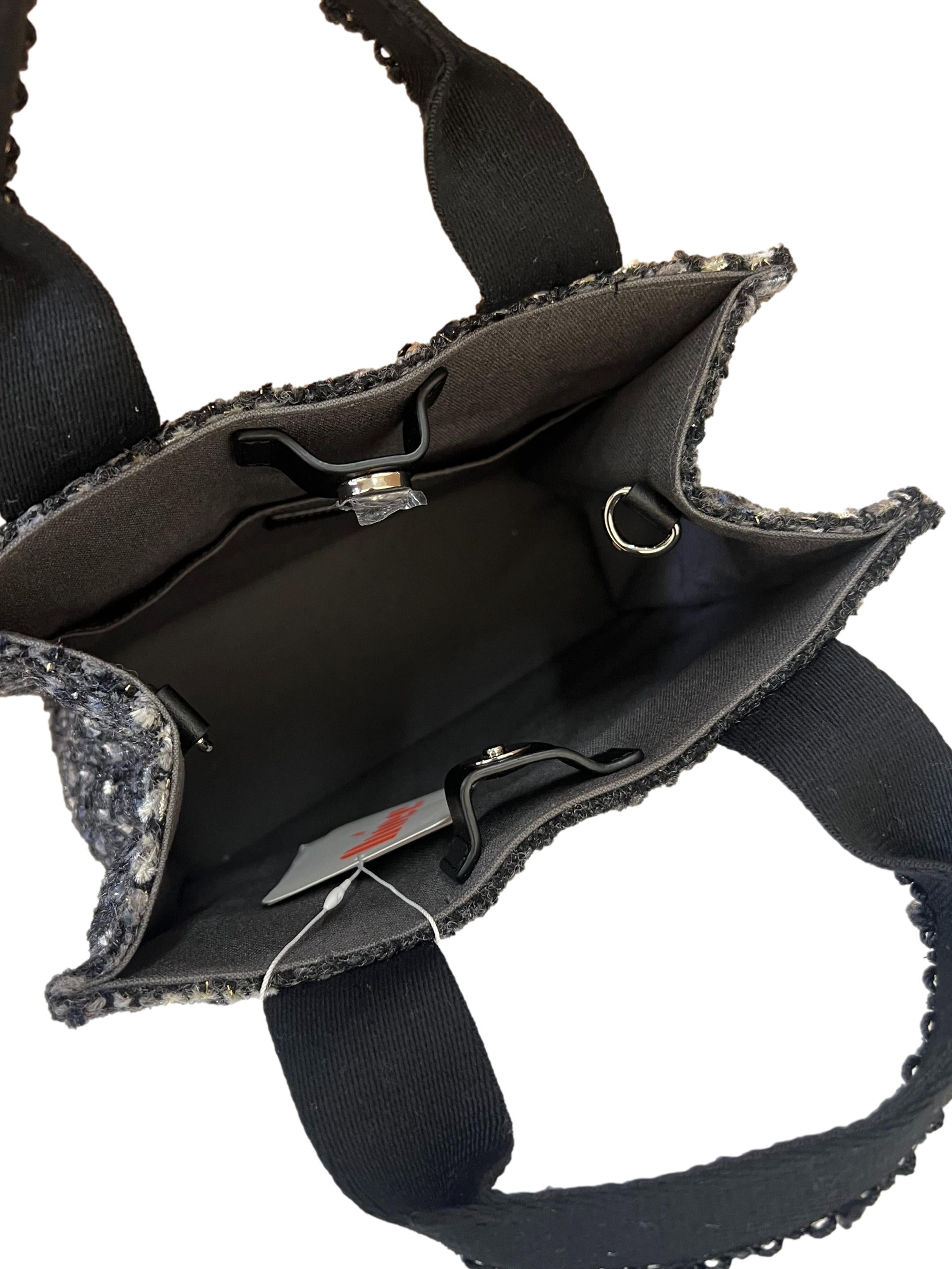 Black Tweed Tote Bag