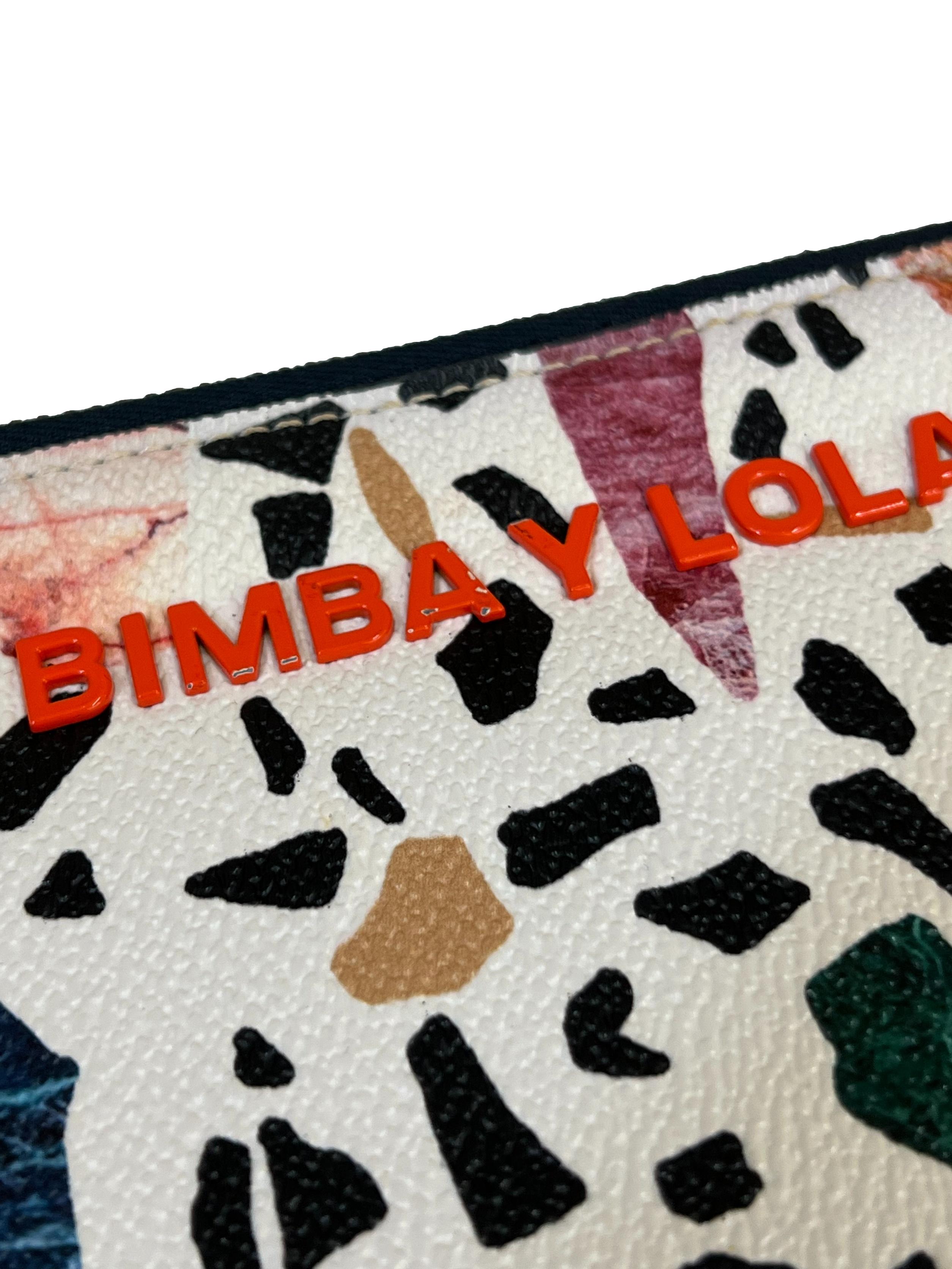 White Abstract Printed Clutch