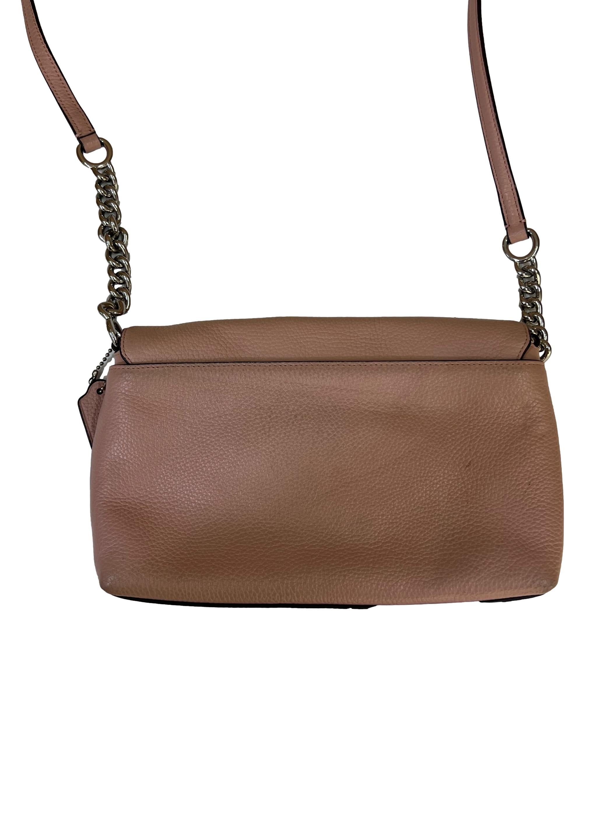 Pink Pebble Leather Crosstown Crossbody
