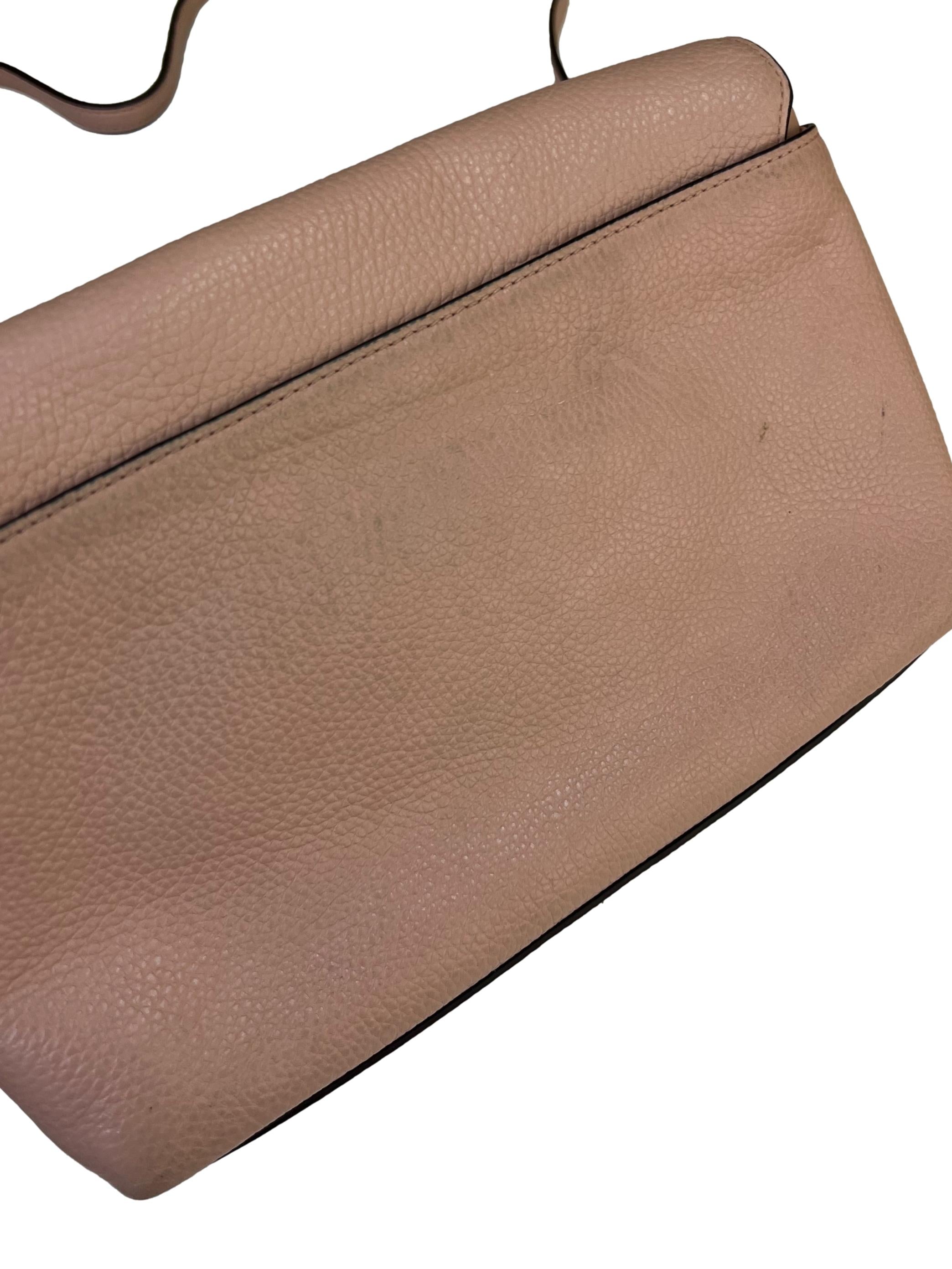 Pink Pebble Leather Crosstown Crossbody