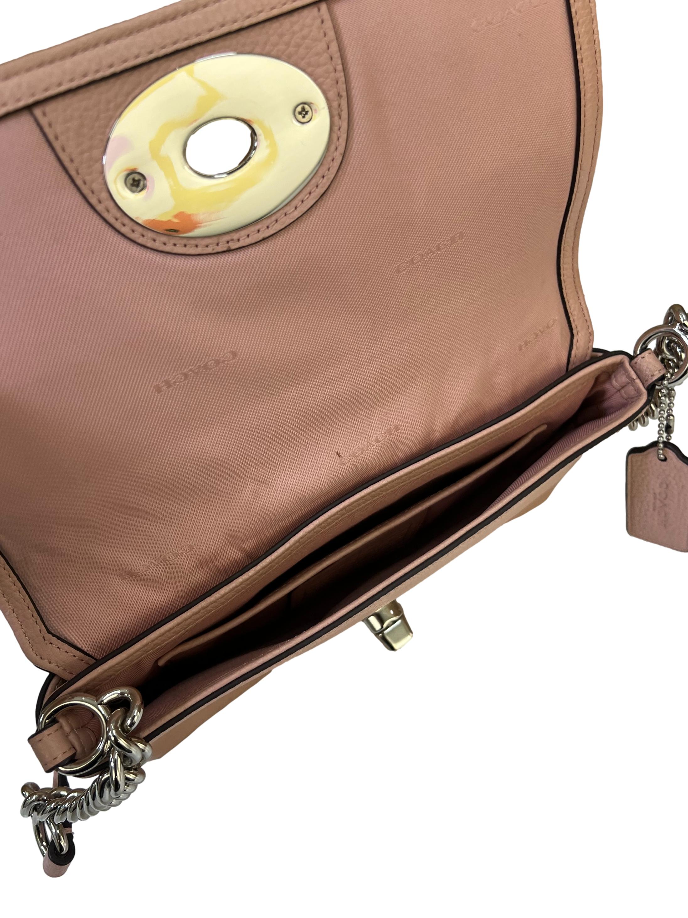 Pink Pebble Leather Crosstown Crossbody