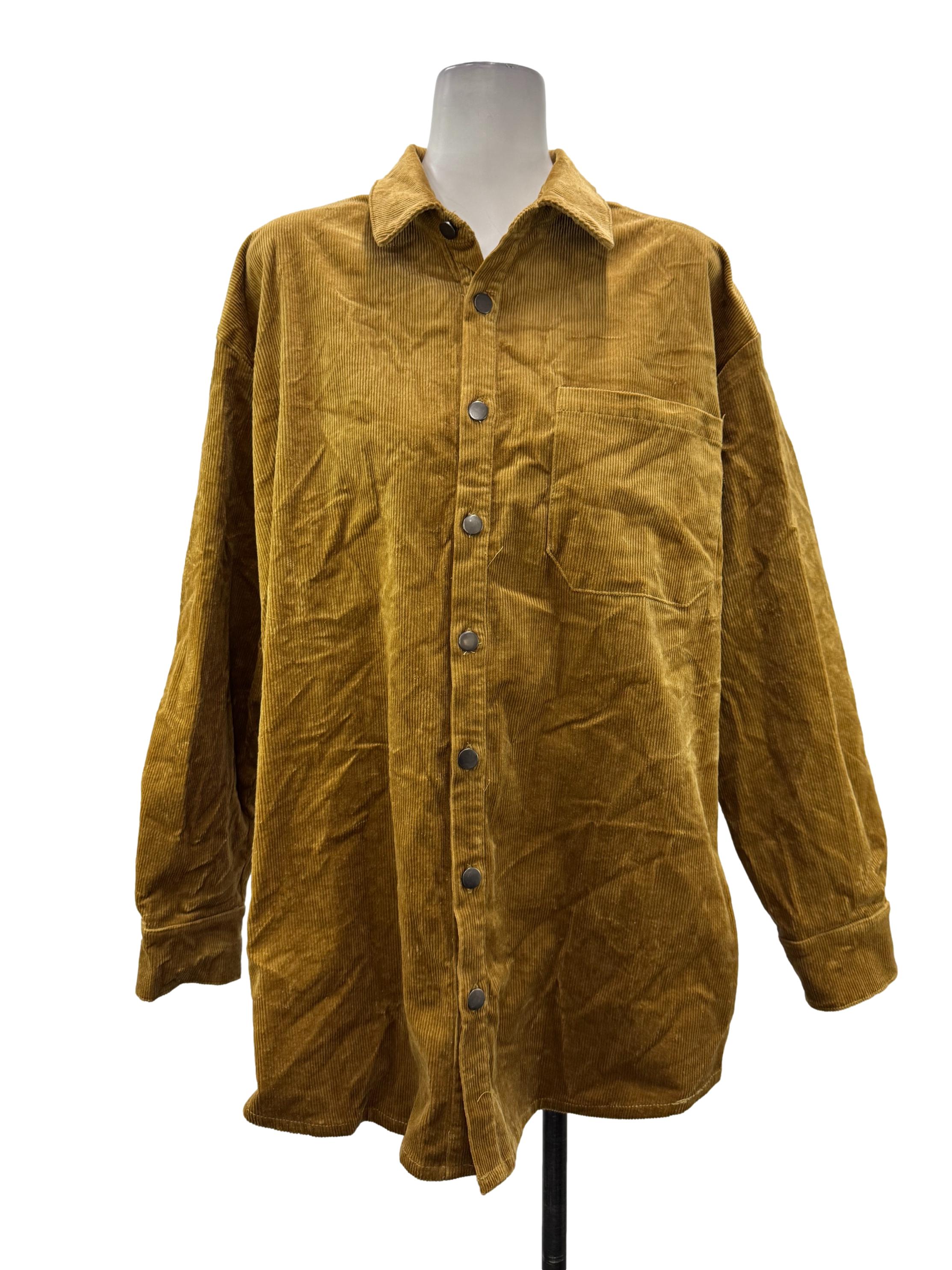 Mustard Corduroy Button Down Jacket