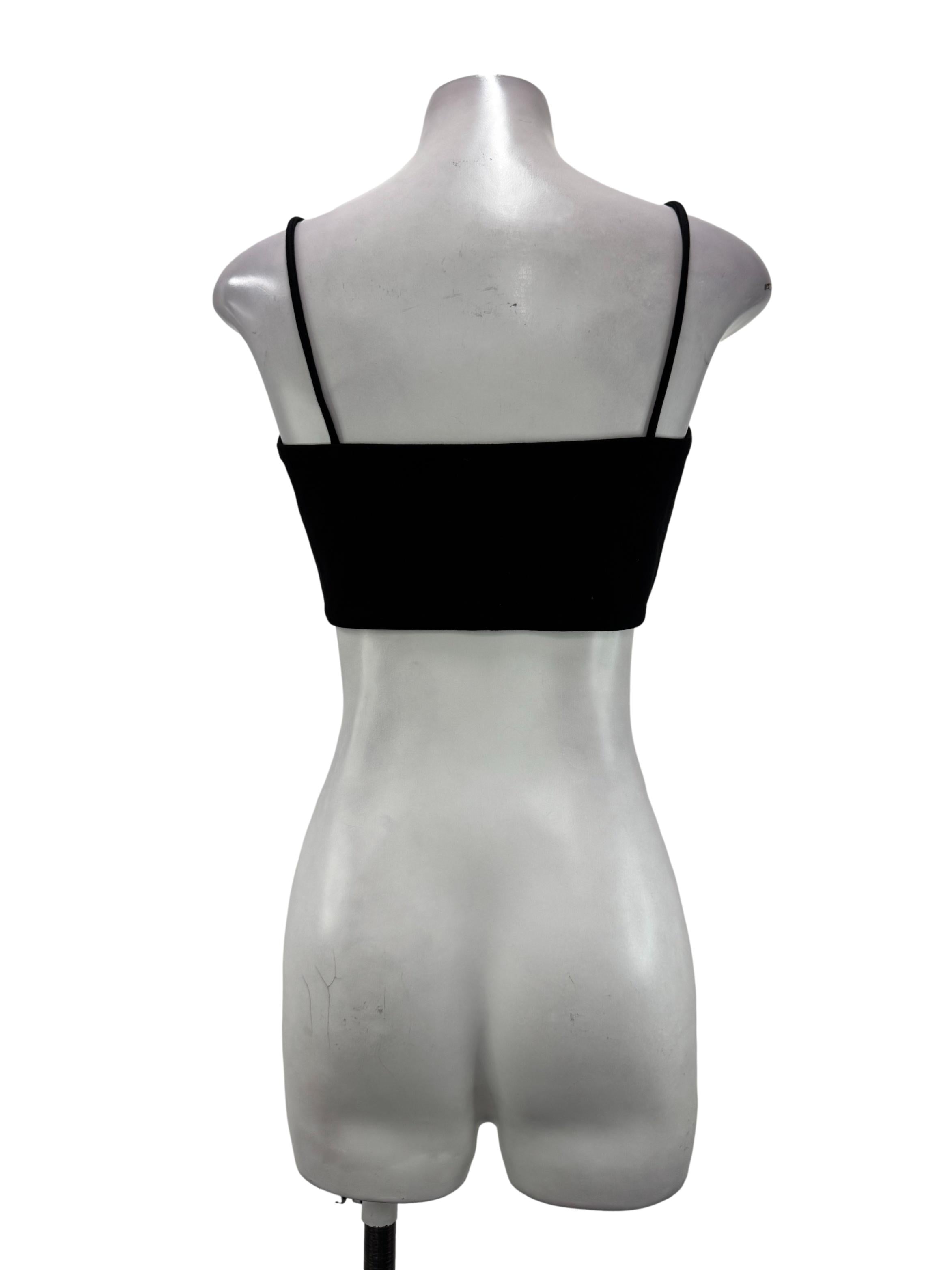 Black Cropped Bandeau Top
