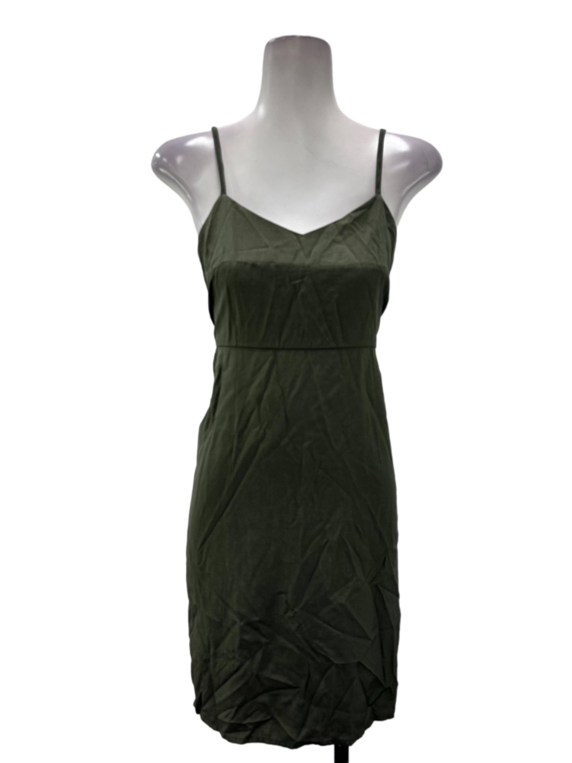 Olive Green Mini Slip Dress