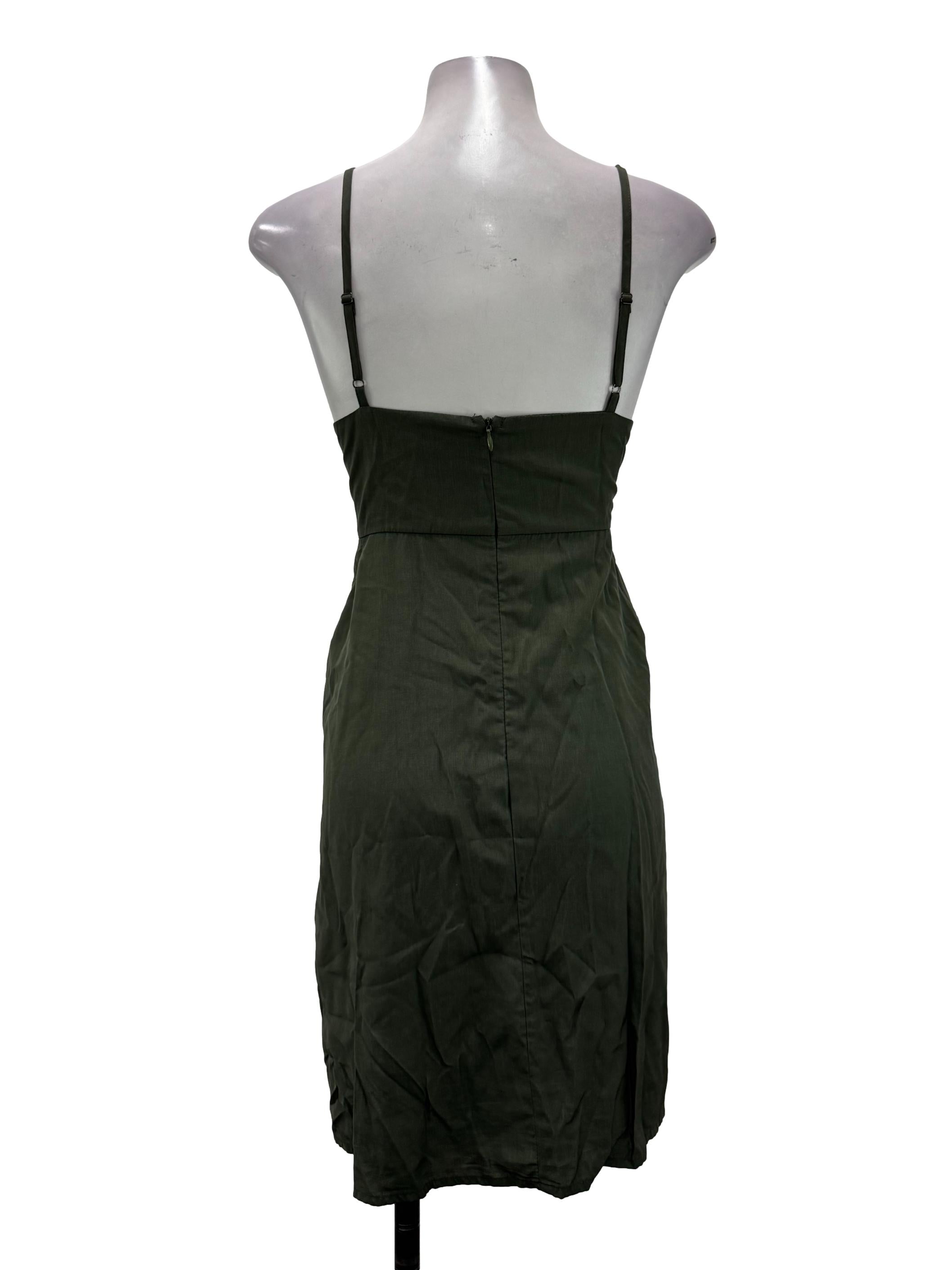 Olive Green Mini Slip Dress