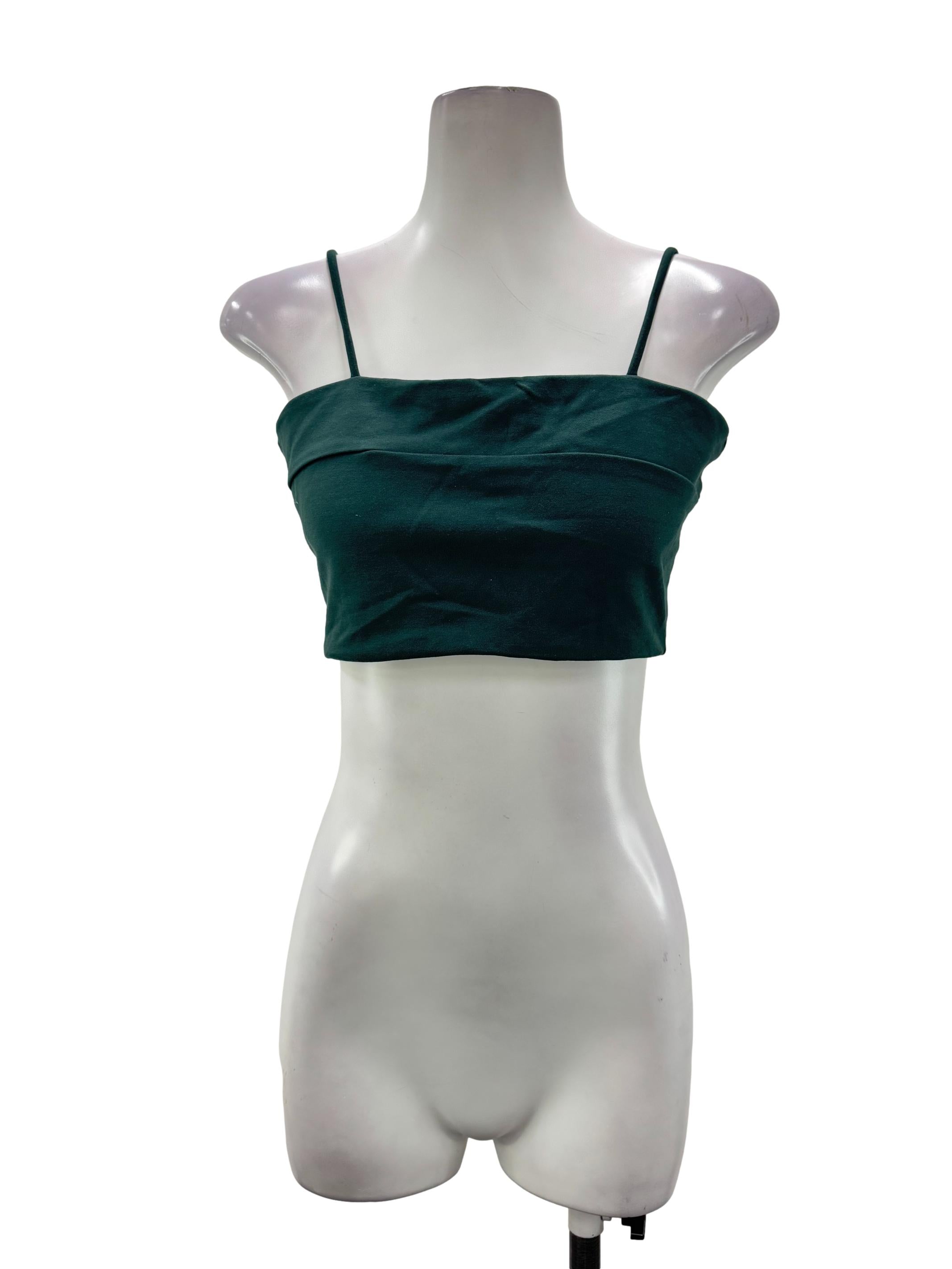 Emerald Green Cropped Bandeau Top