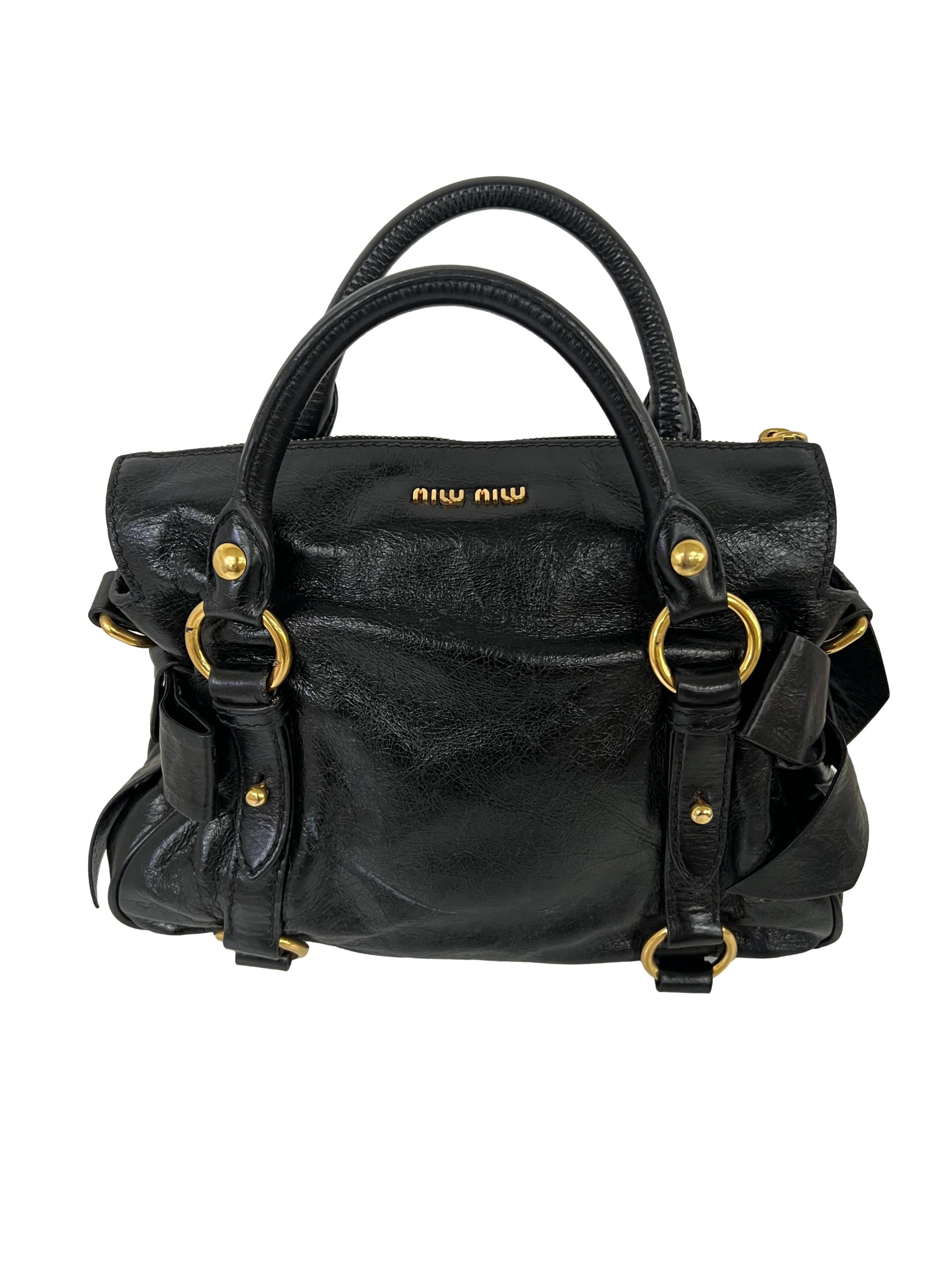 Black Leather Vitello Bag CSN