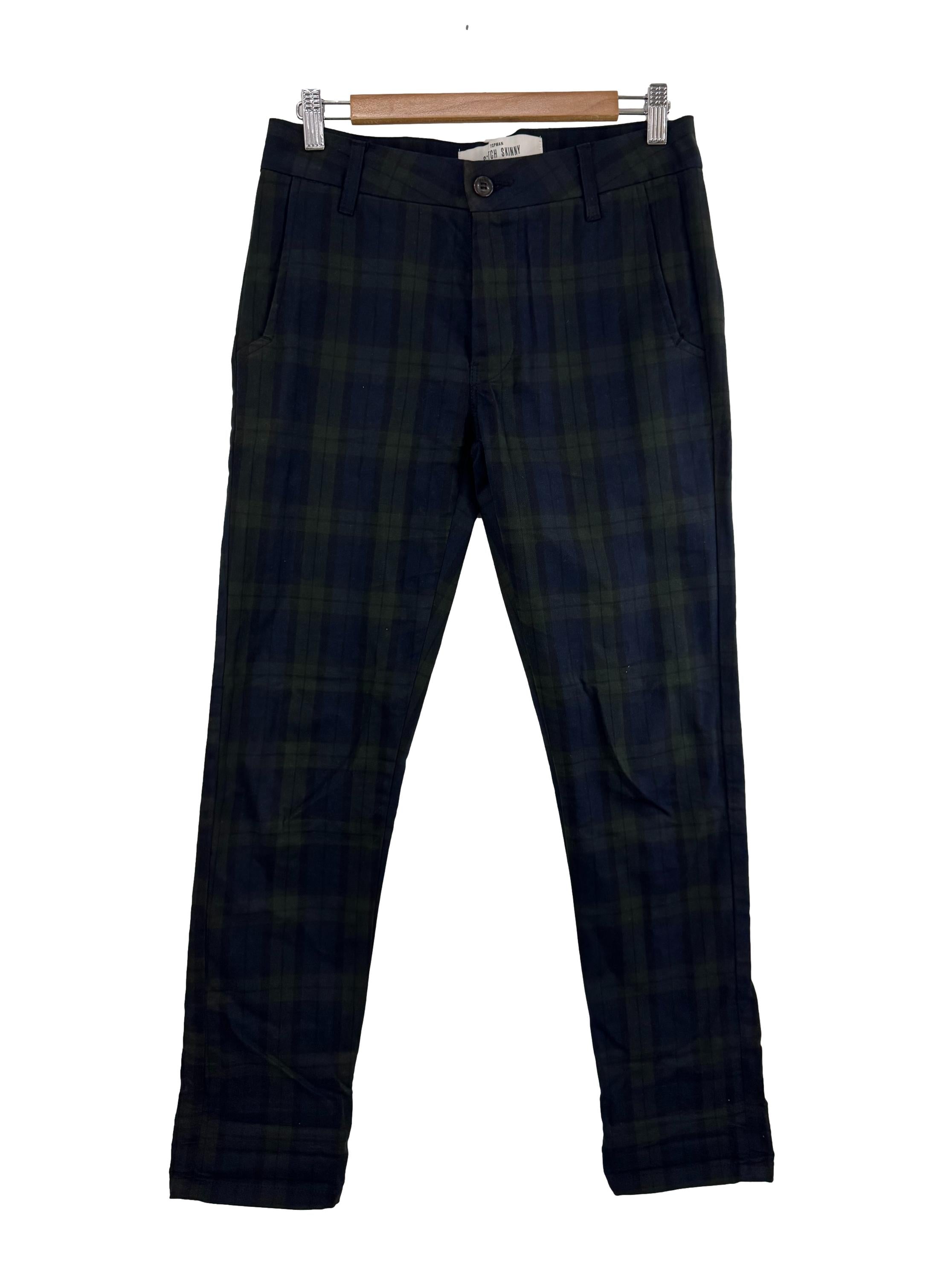 Blue And Green Plaid Trousers