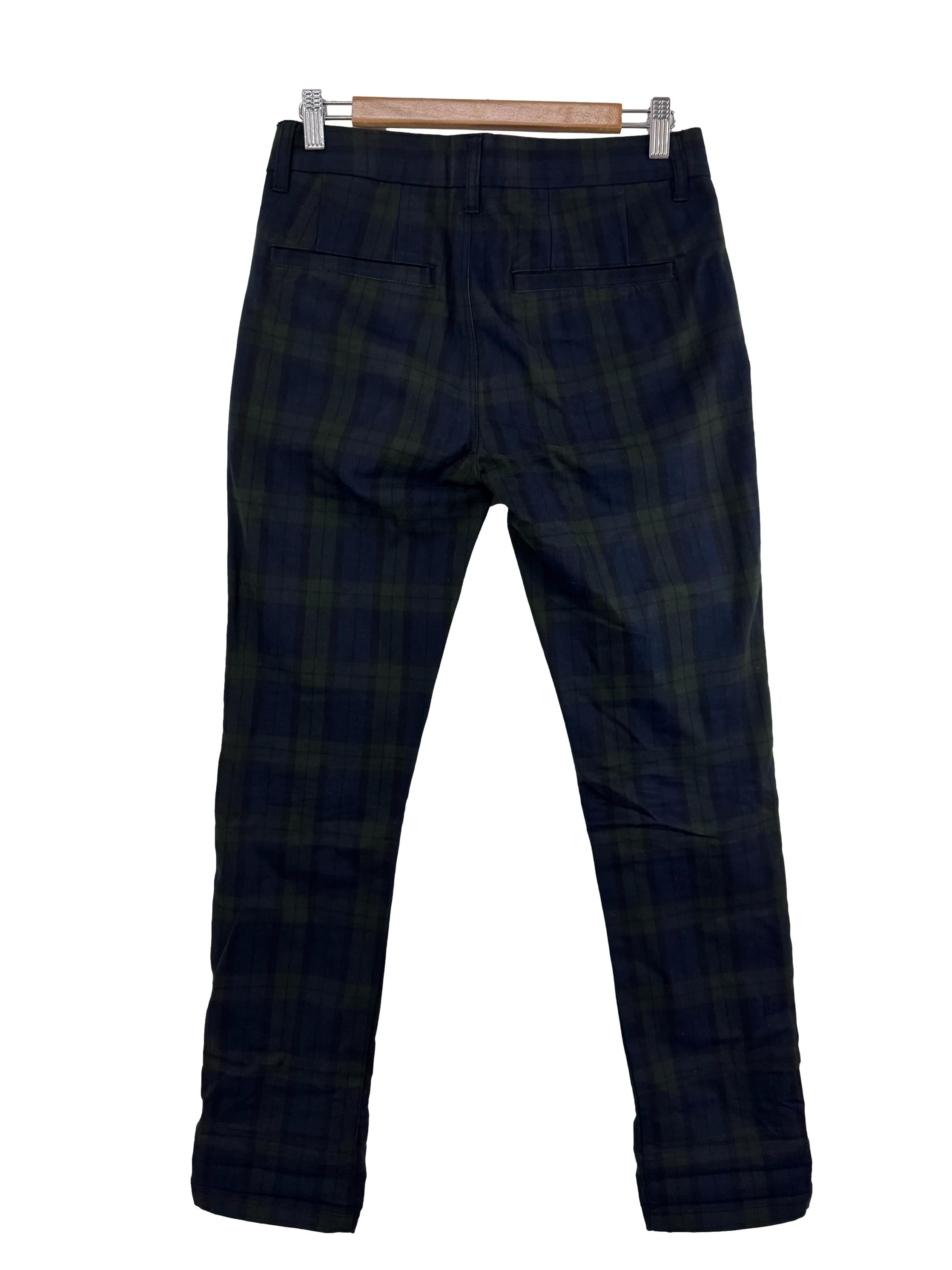 Blue And Green Plaid Trousers