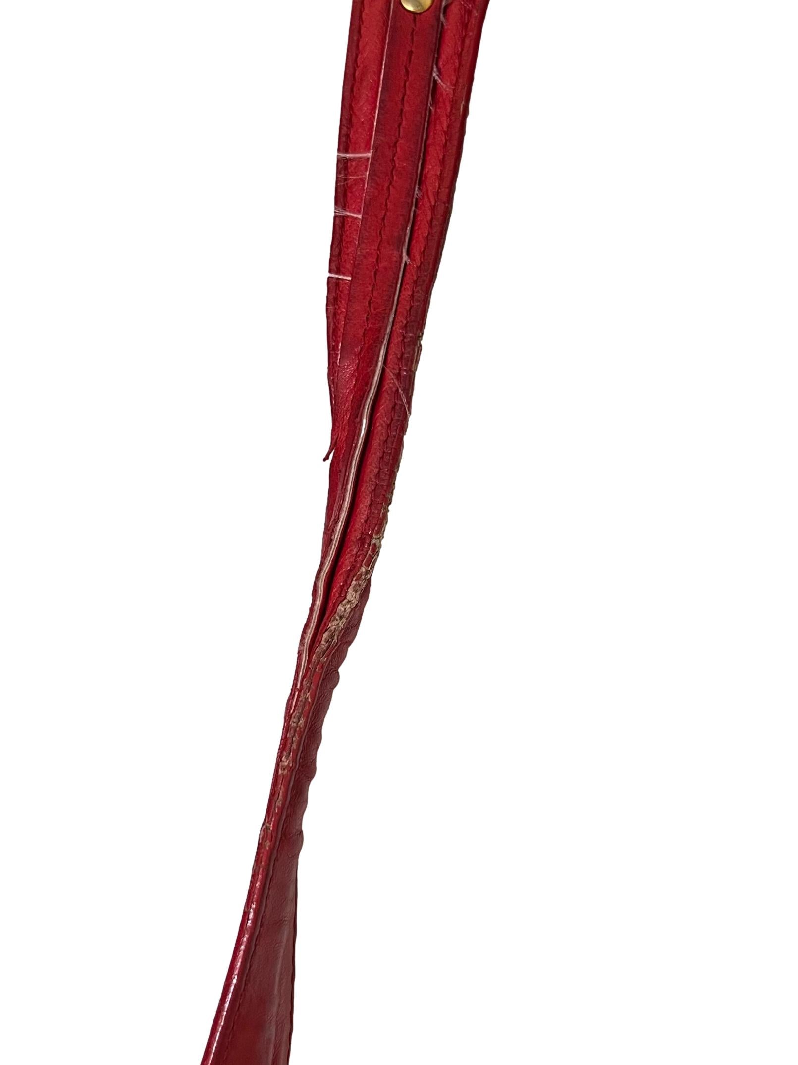 Red Tresse Leather Hobo Shoulder Bag CSN