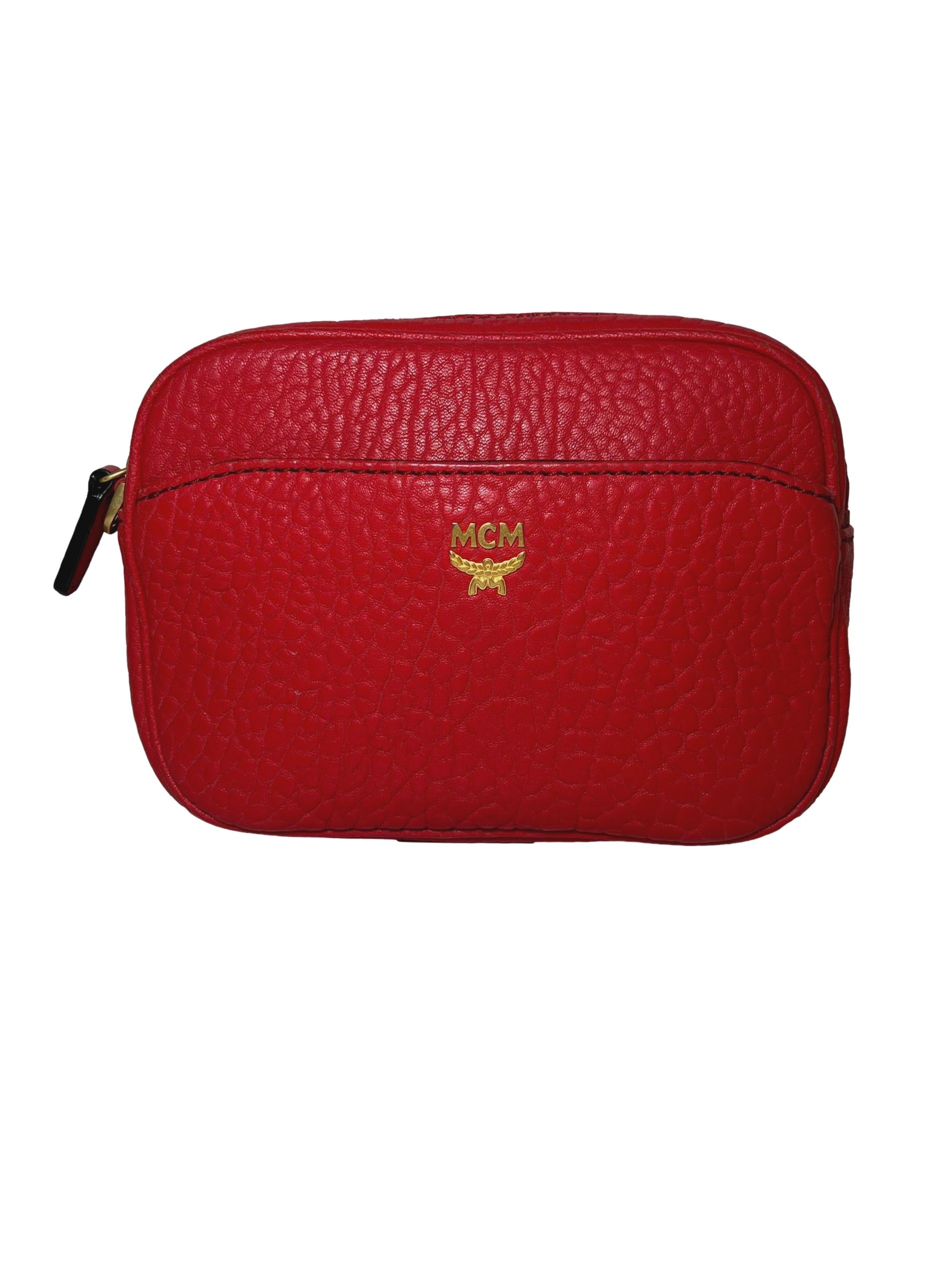 Red Leather Camera Sling Bag CSN