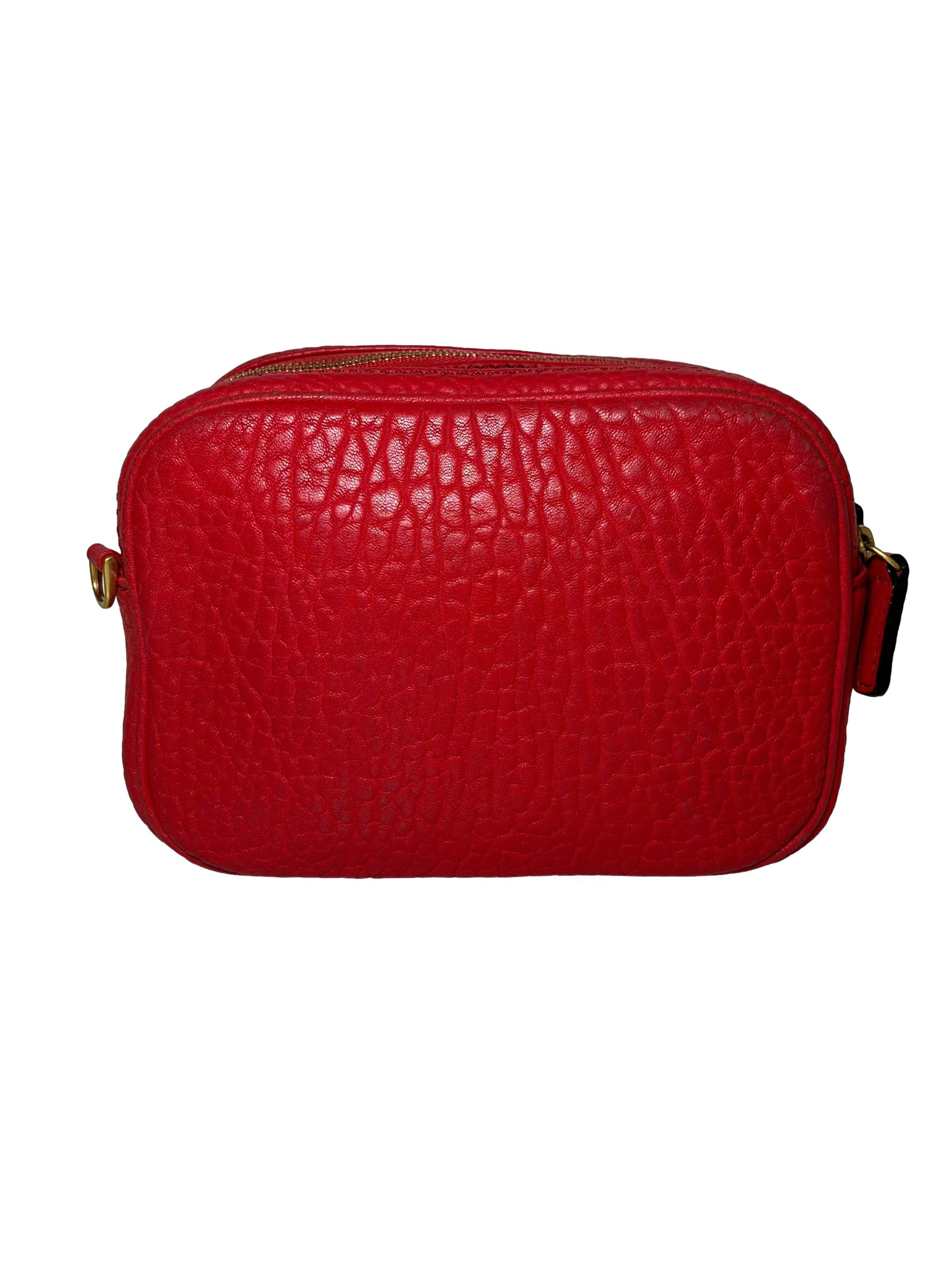 Red Leather Camera Sling Bag CSN