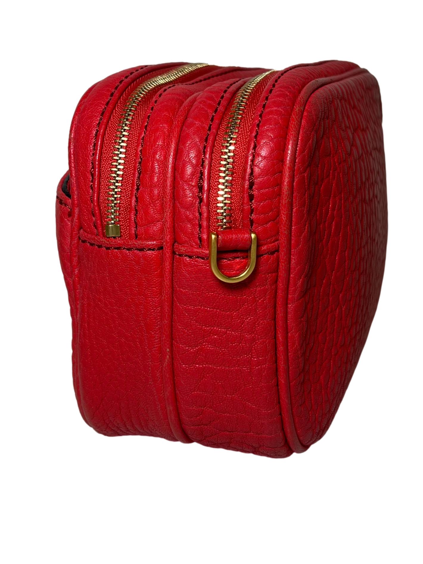 Red Leather Camera Sling Bag CSN