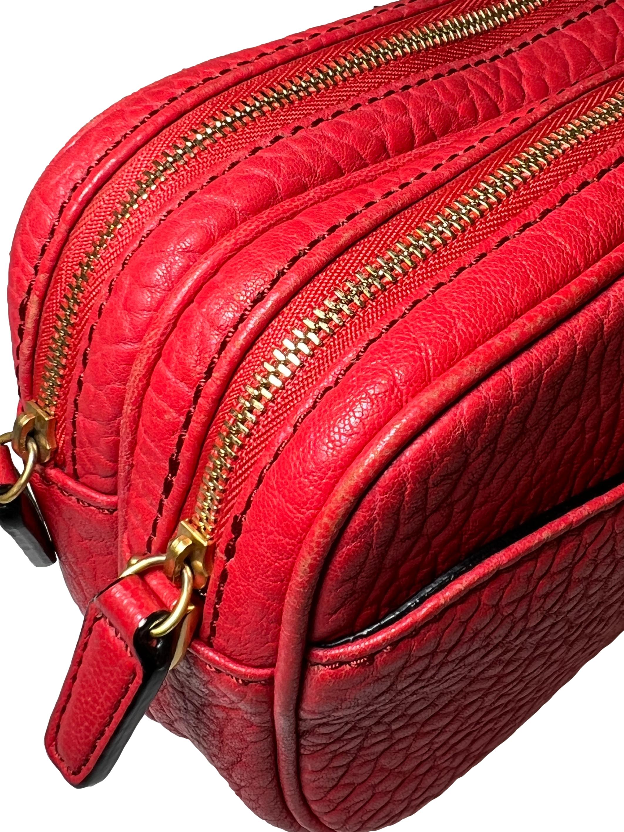 Red Leather Camera Sling Bag CSN