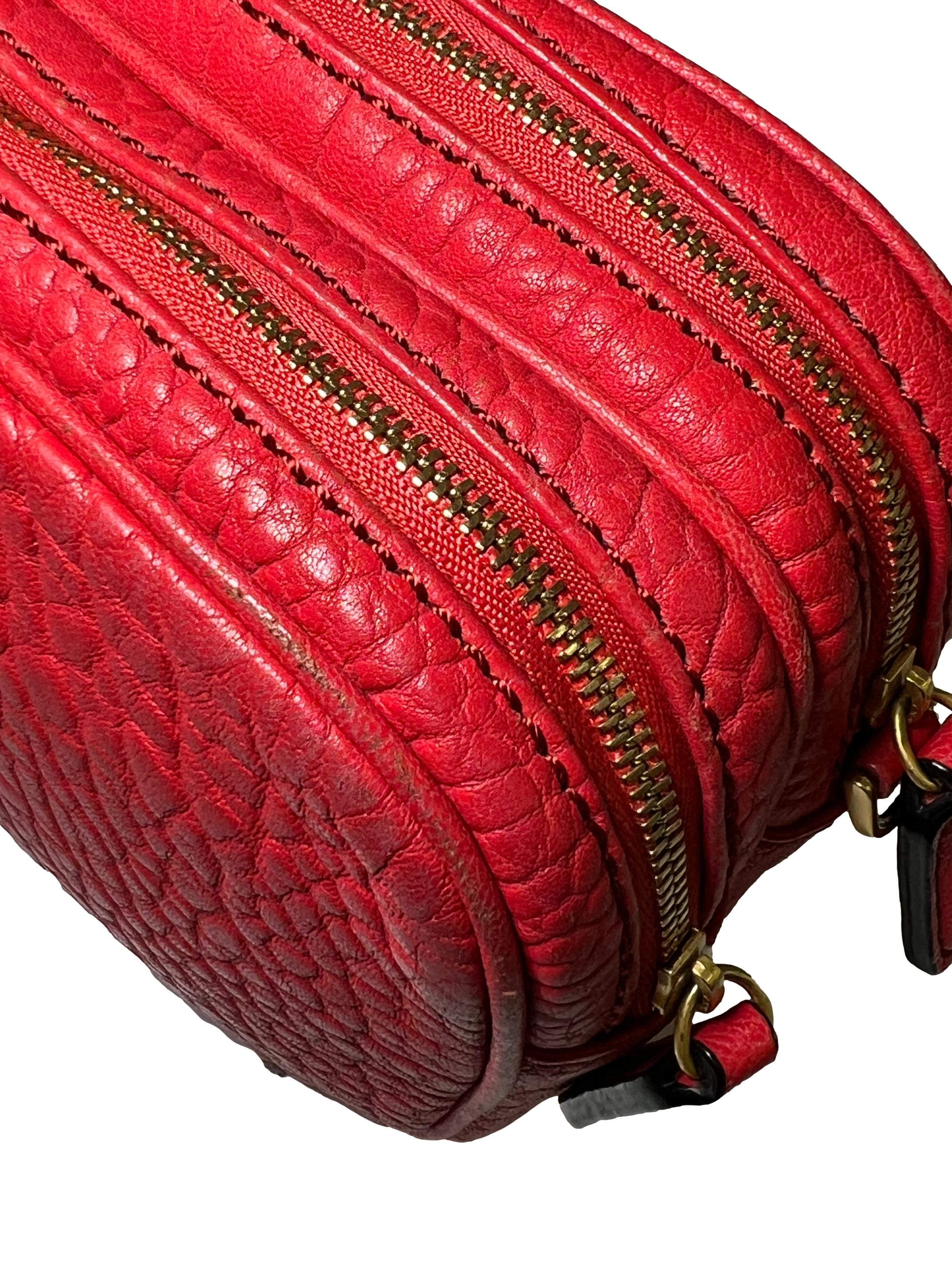 Red Leather Camera Sling Bag CSN