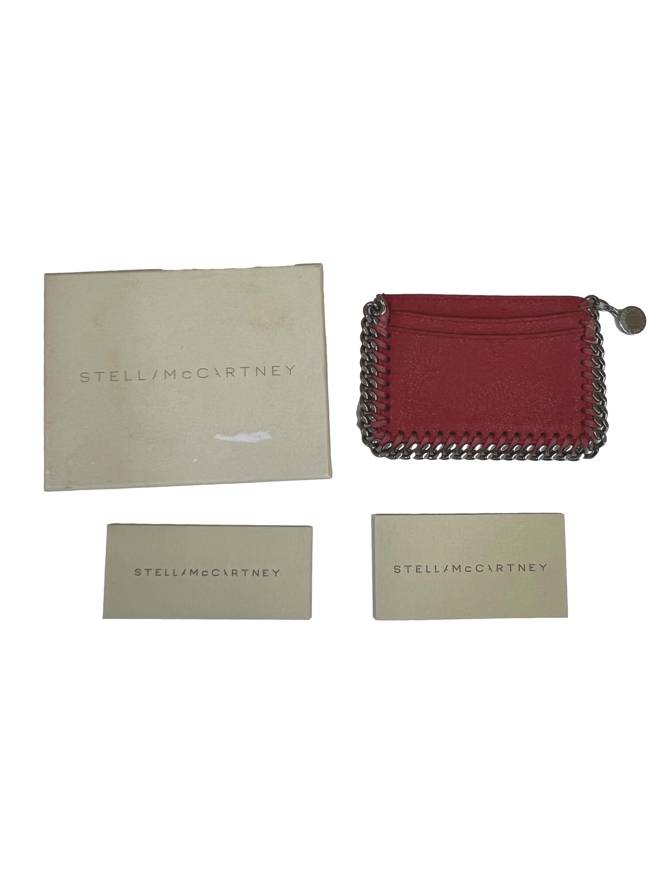Red Leather Shaggy Vegan Leather Cardholder