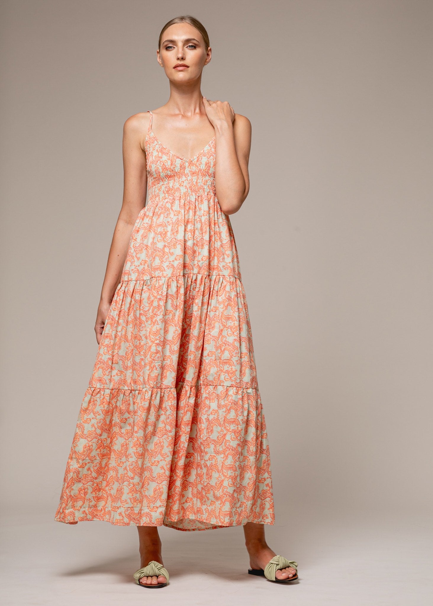 Thea Maxi Dress In Tropica - Orange CSN