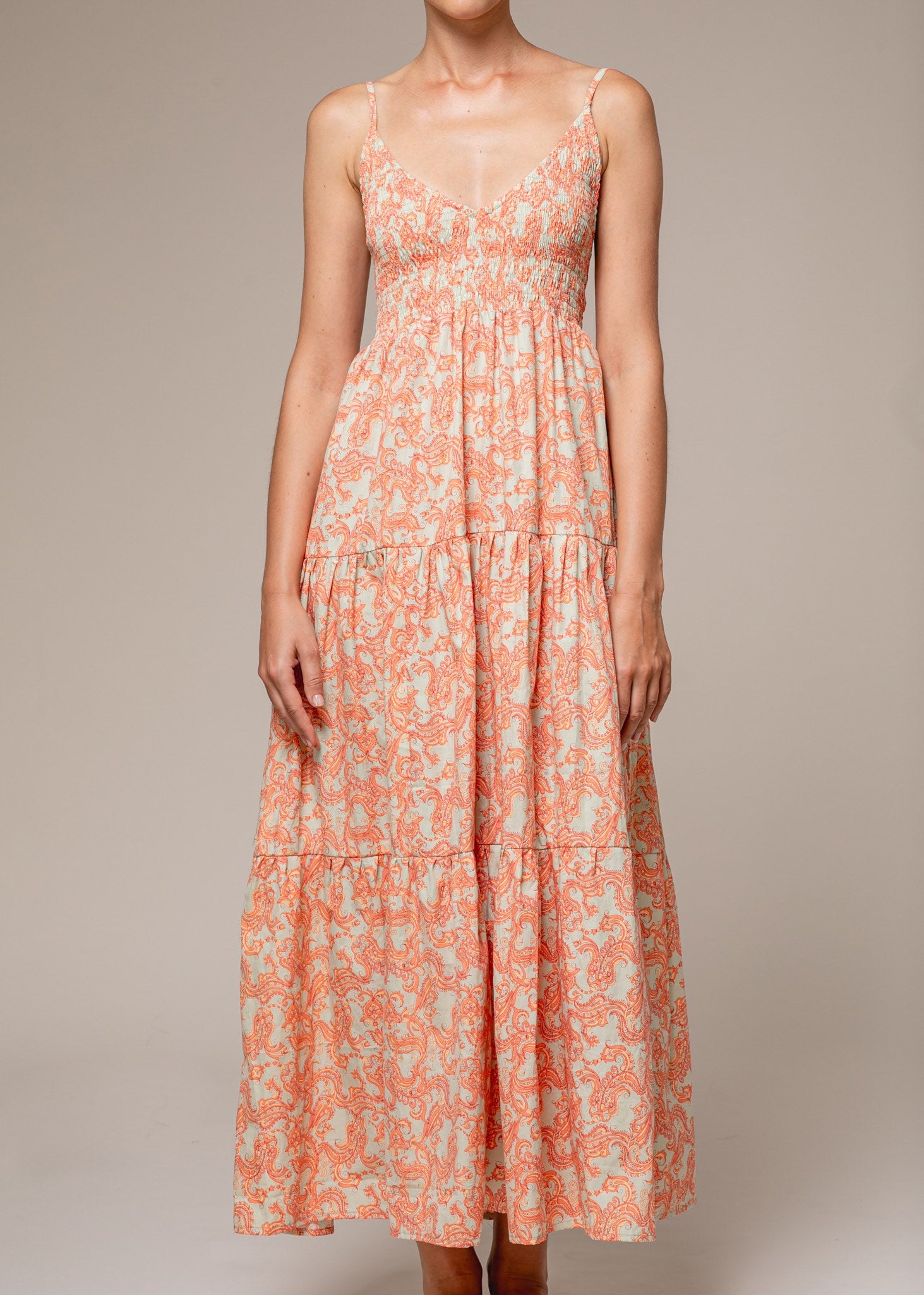 Thea Maxi Dress In Tropica - Orange CSN