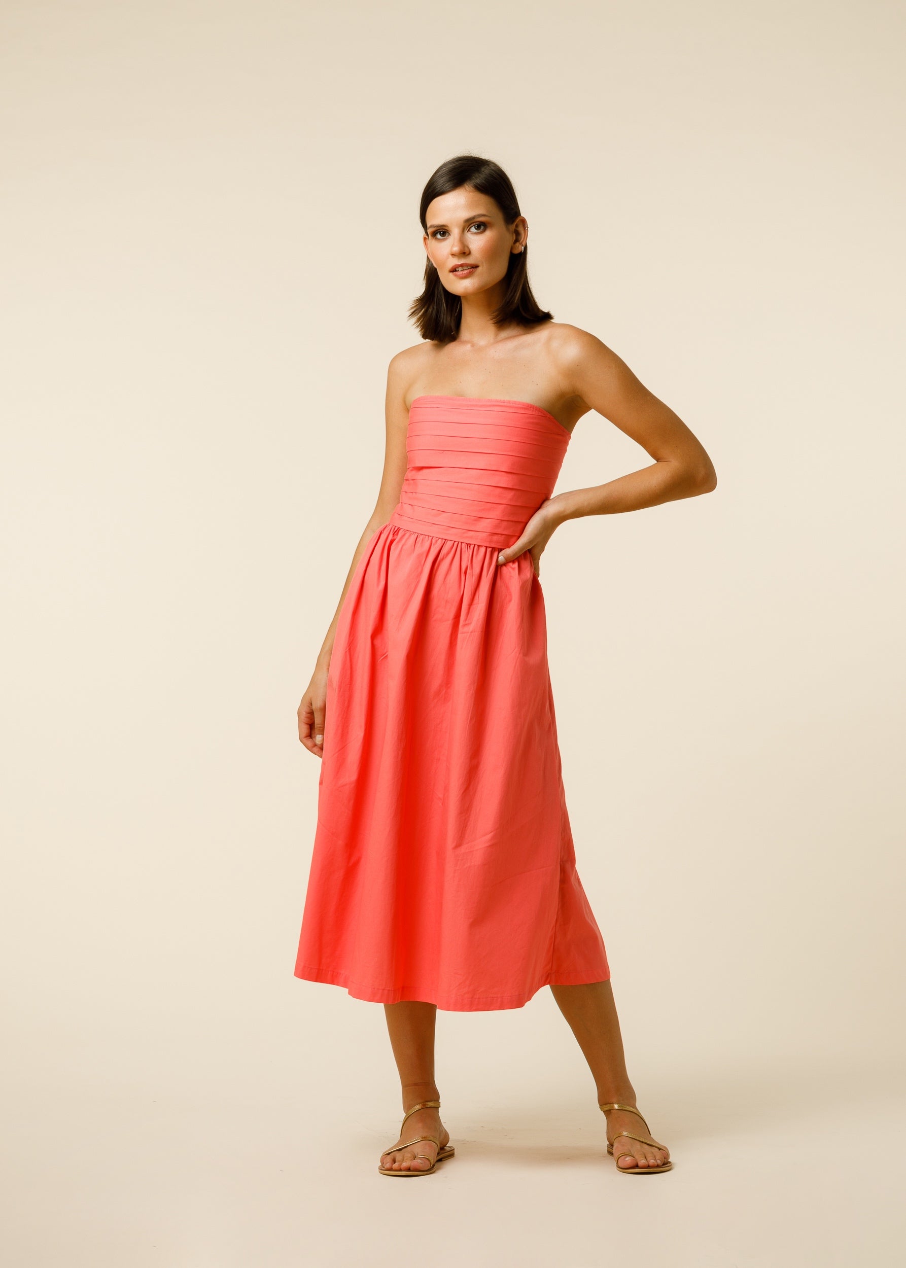 Arlo Dress In Melon - Pink CSN