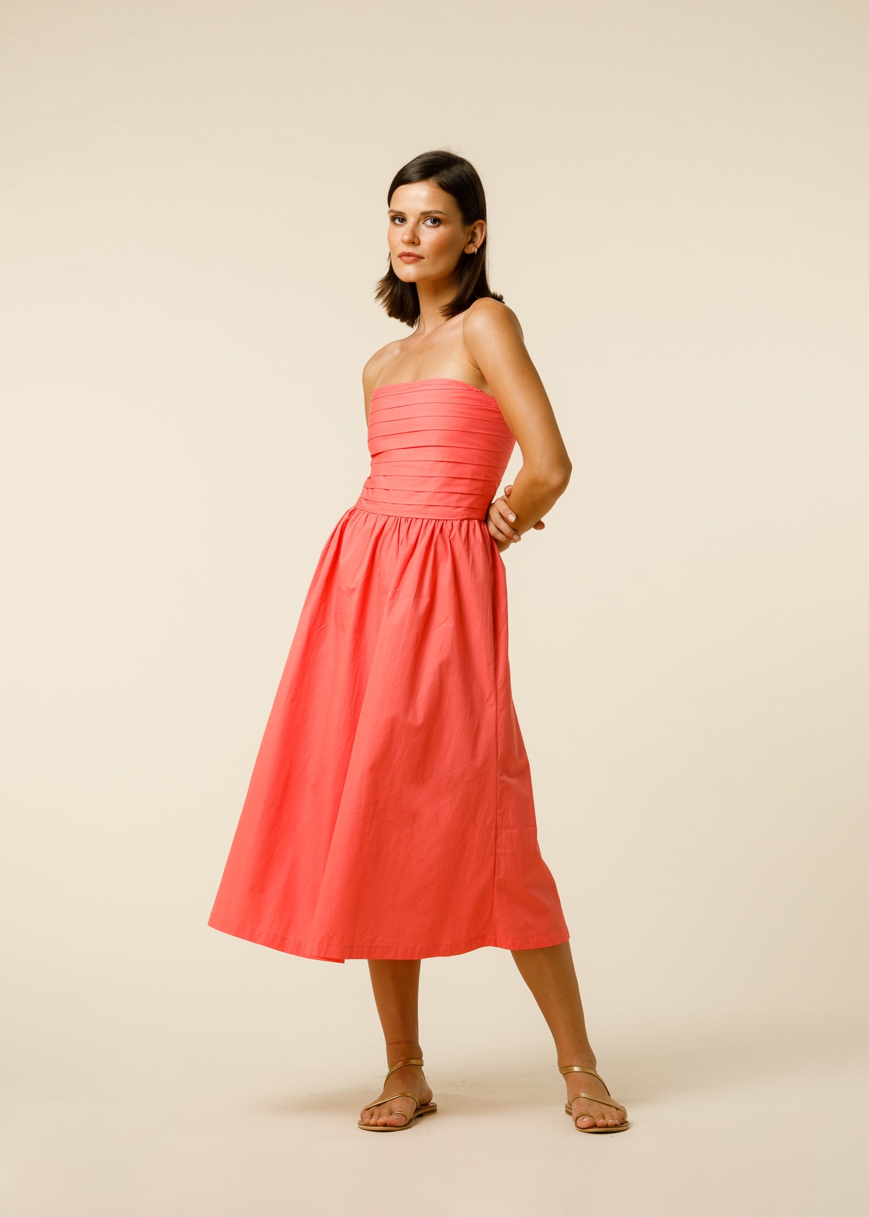 Arlo Dress In Melon - Pink CSN