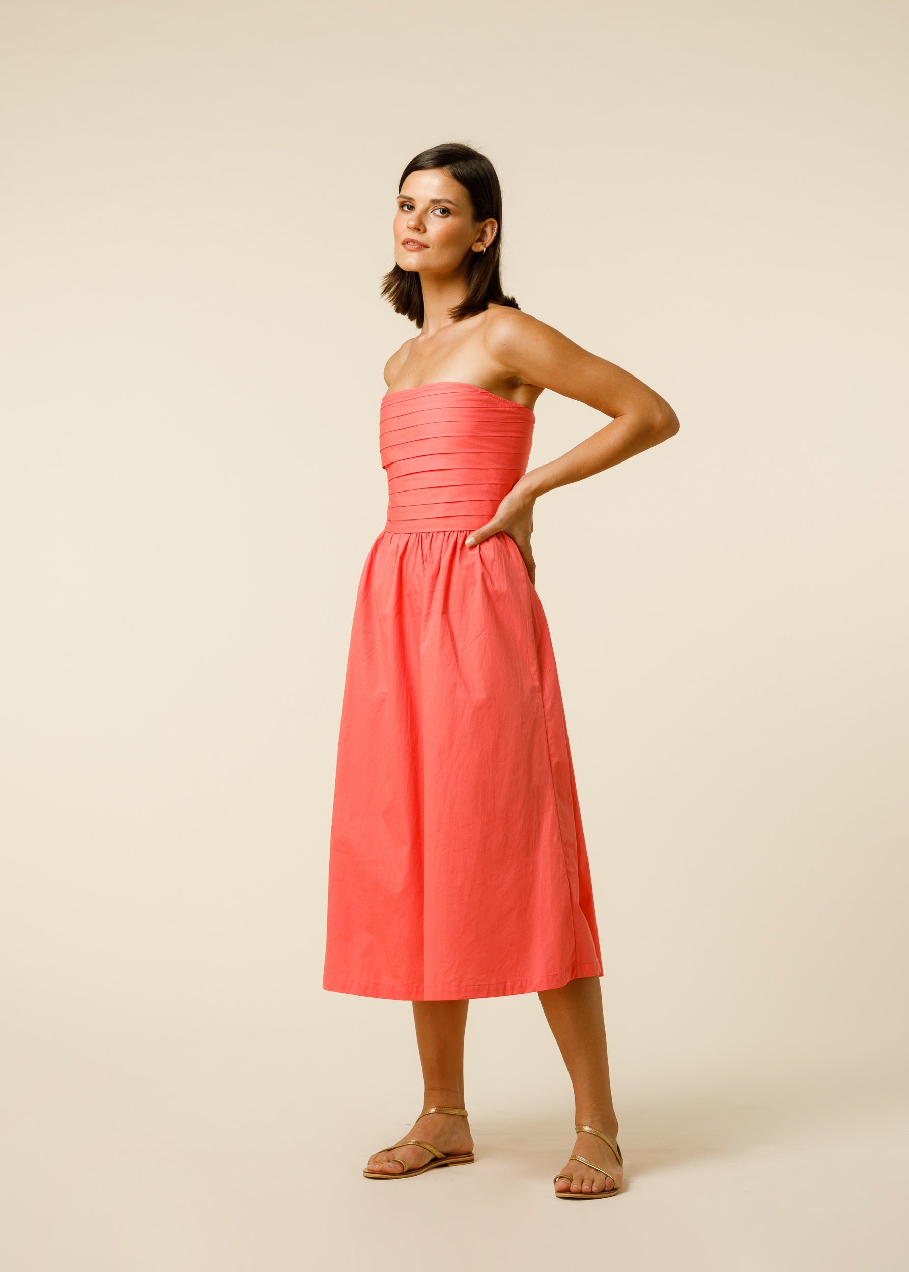 Arlo Dress In Melon - Pink CSN