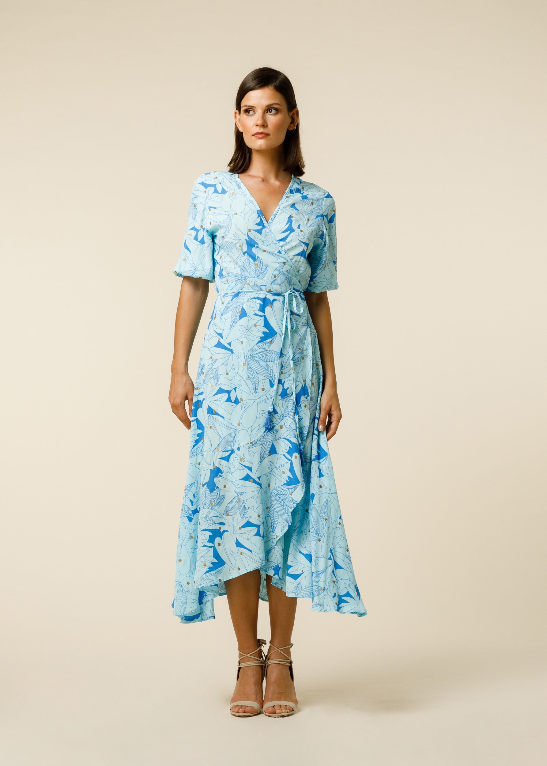 Elora Wrap Dress in Aquamarine - Blue CSN