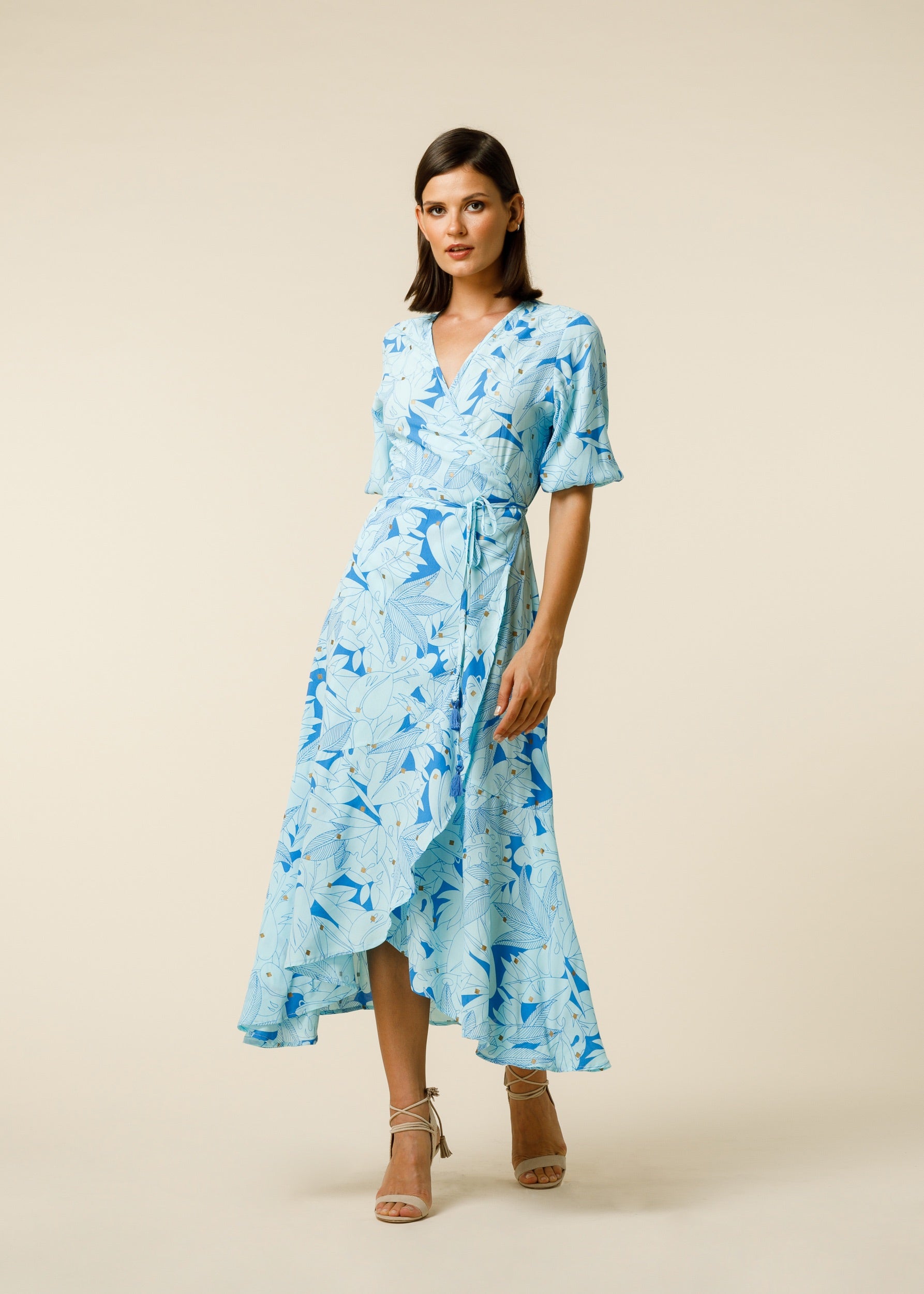 Elora Wrap Dress in Aquamarine - Blue CSN
